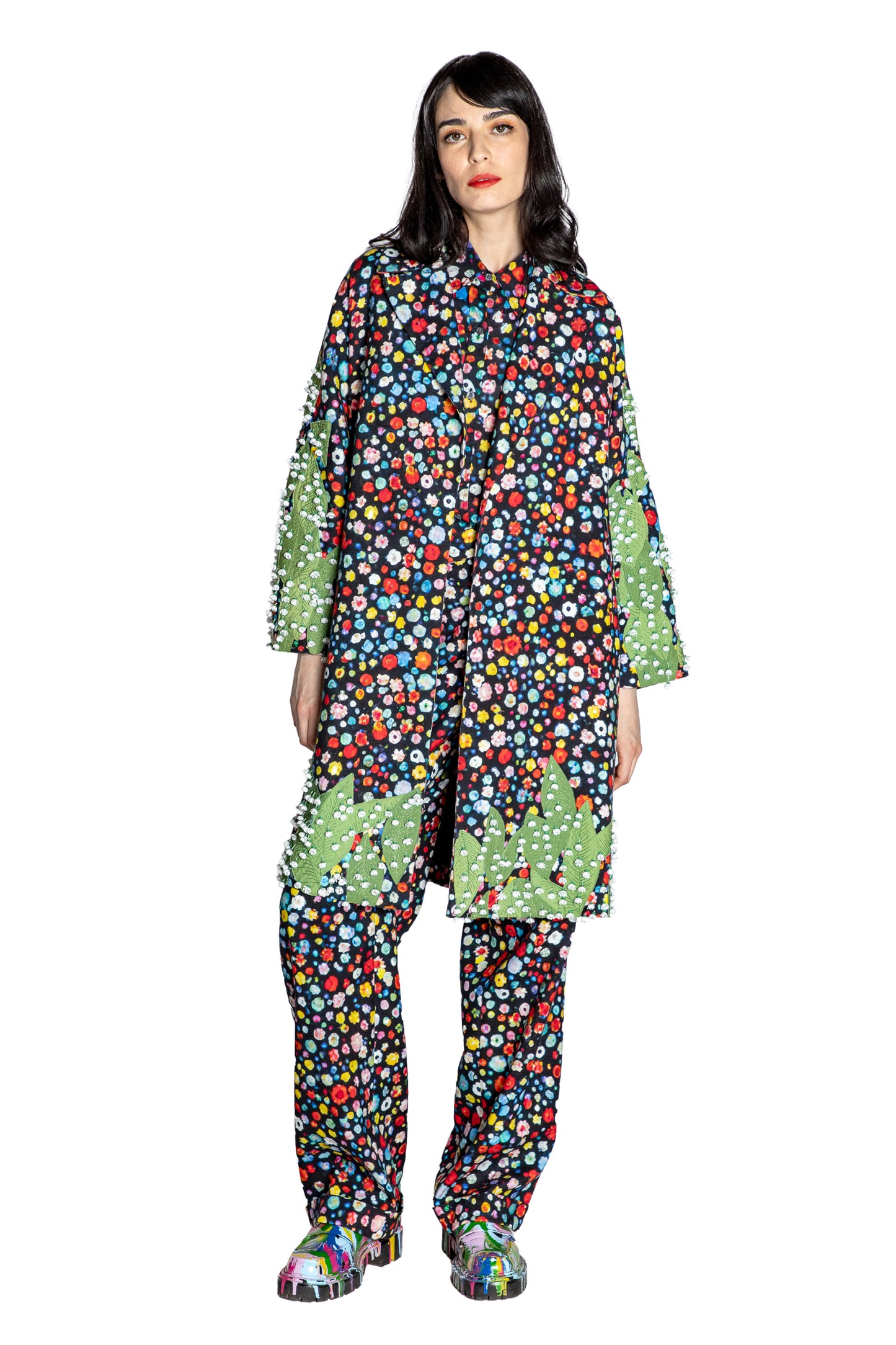 'SPRING LEAVES' L/S OVERSIZED COAT - - Libertine