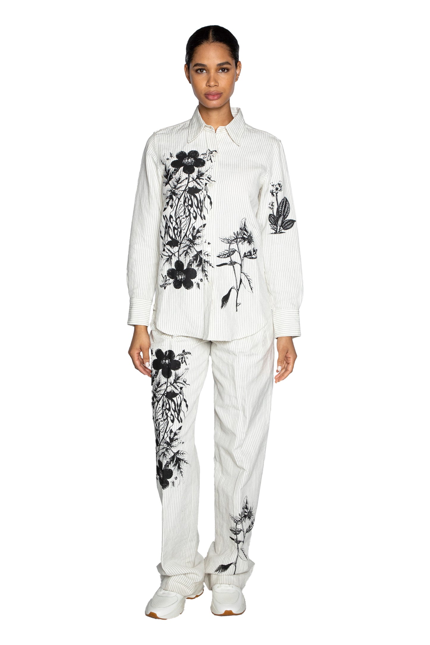 'GOTH BOTANICAL' IVORY NEW CLASSIC SHIRT - - Libertine