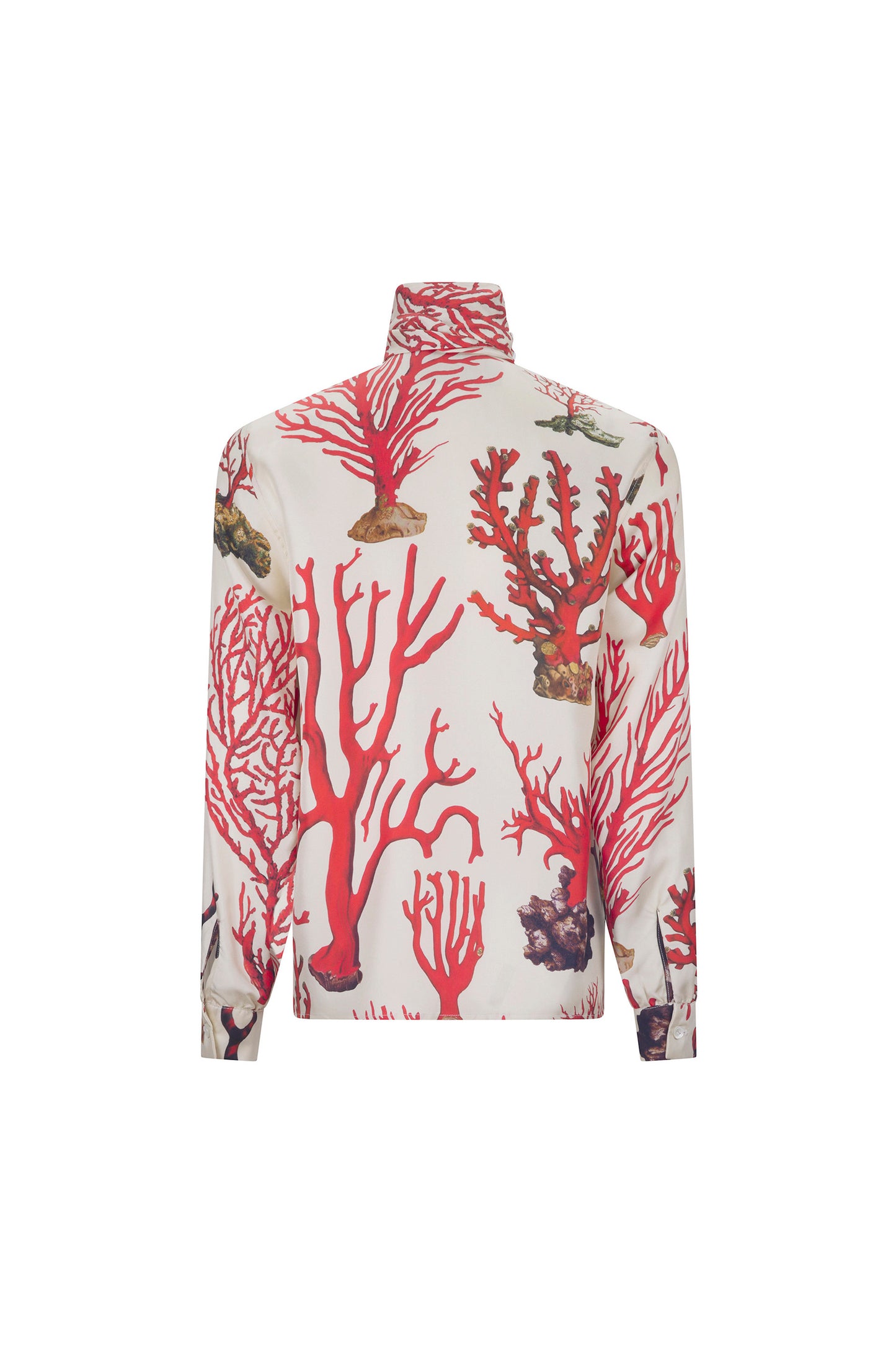 'VENETIAN CORAL' SLIM KEITH TIE BLOUSE - - Libertine