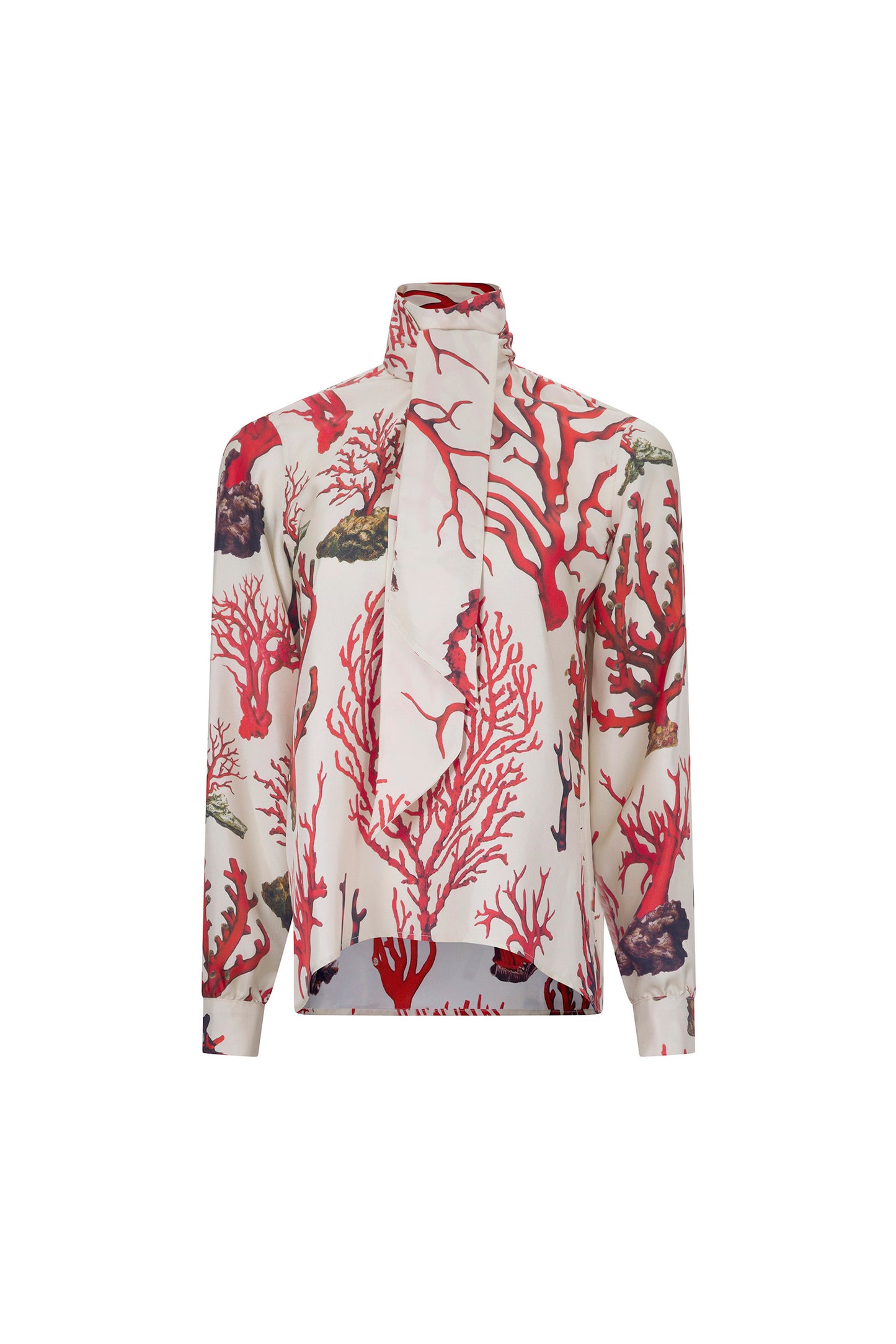 'VENETIAN CORAL' SLIM KEITH TIE BLOUSE - - Libertine