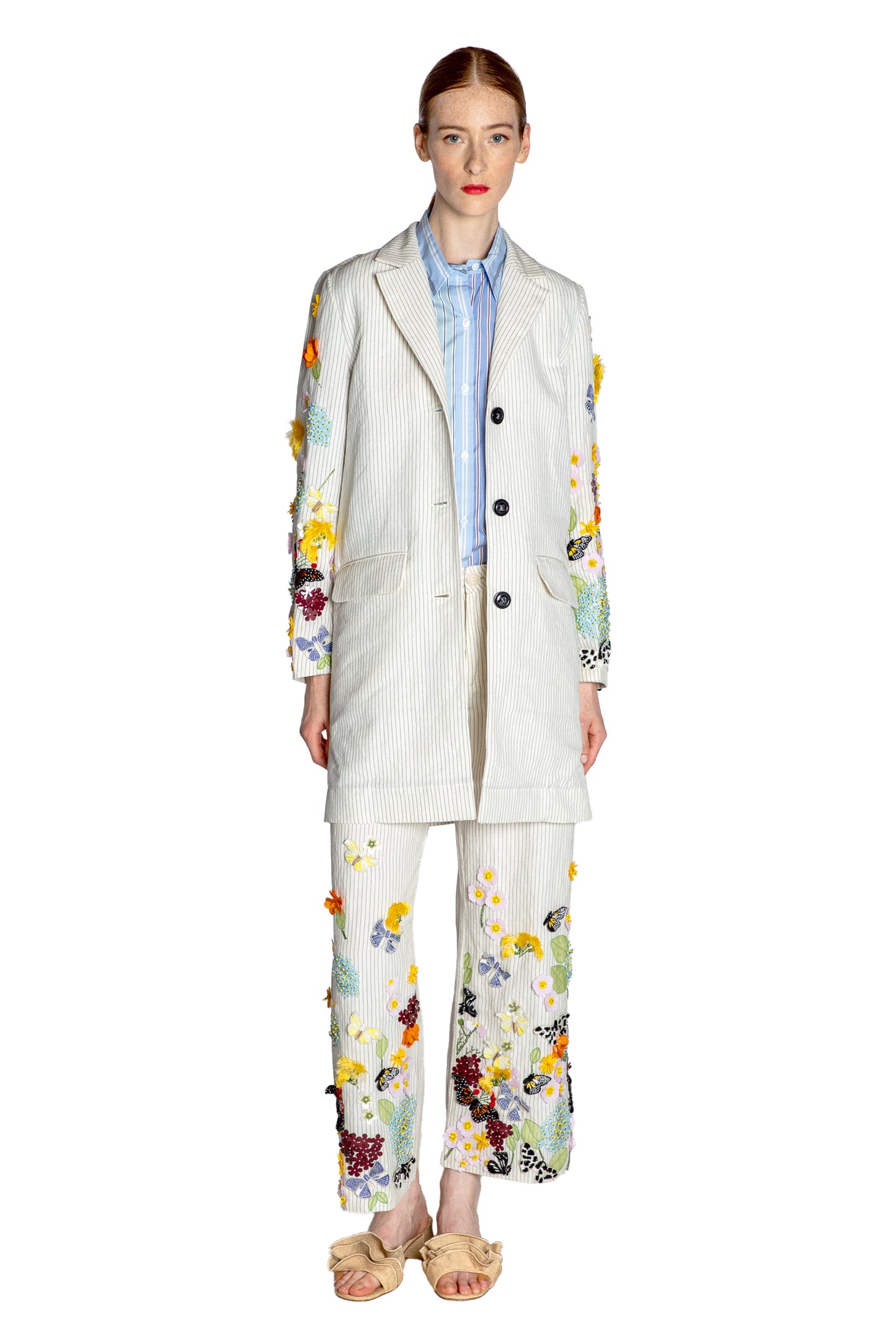 'BUTTERFLY FIELDS' EMBELLISHED WORK COAT - - Libertine
