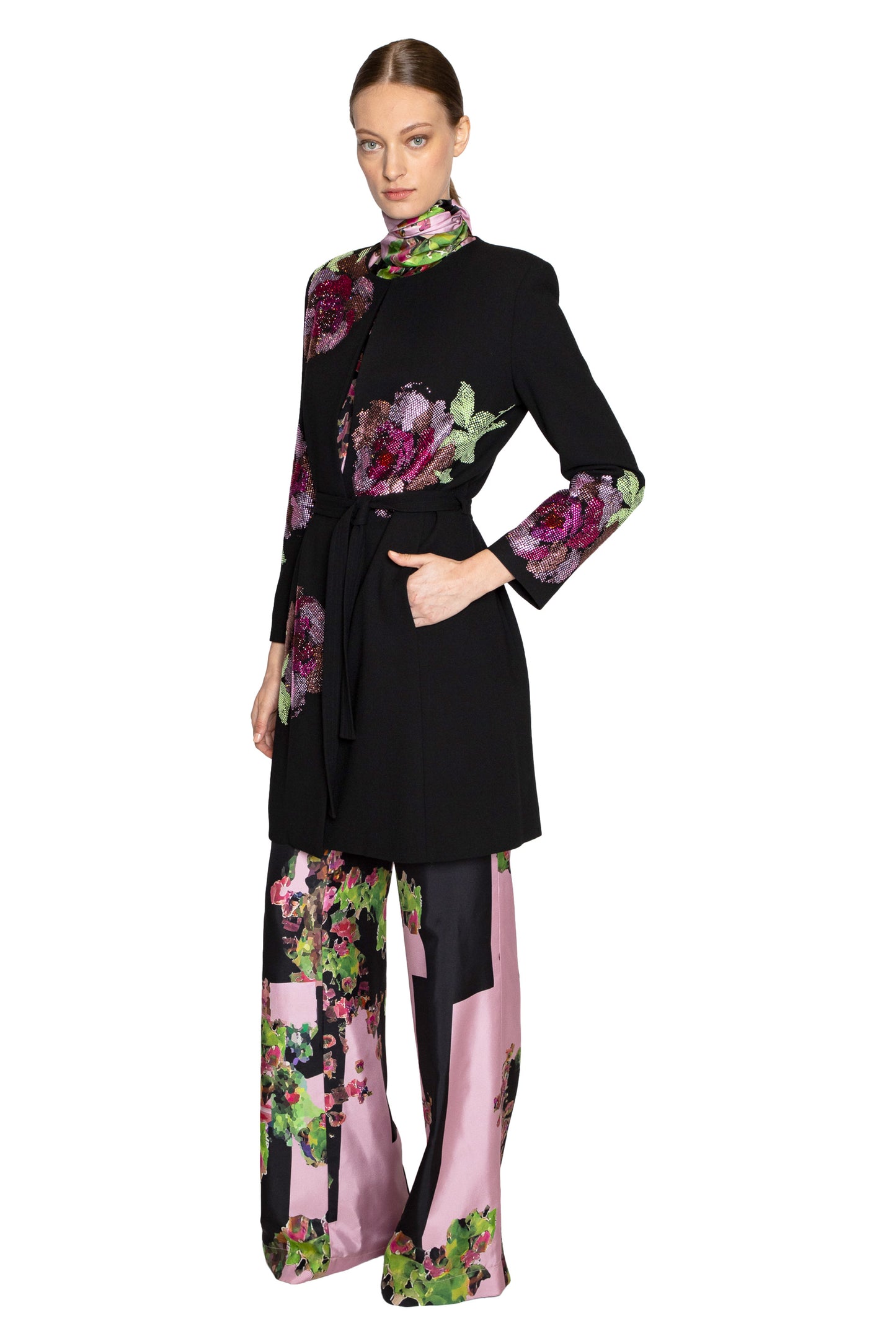 'AMERICAN BEAUTY' BELTED COLLARLESS COAT - - Libertine