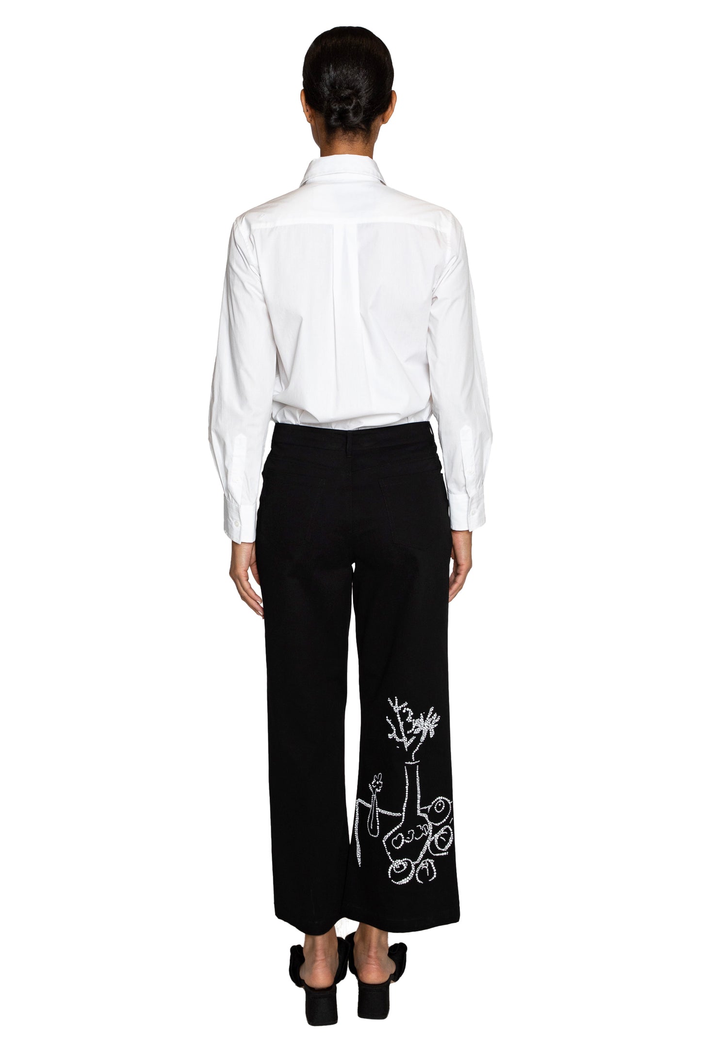'STILL LIFE CRYSTAL' CROPPED WIDE LEG PANT - - Libertine