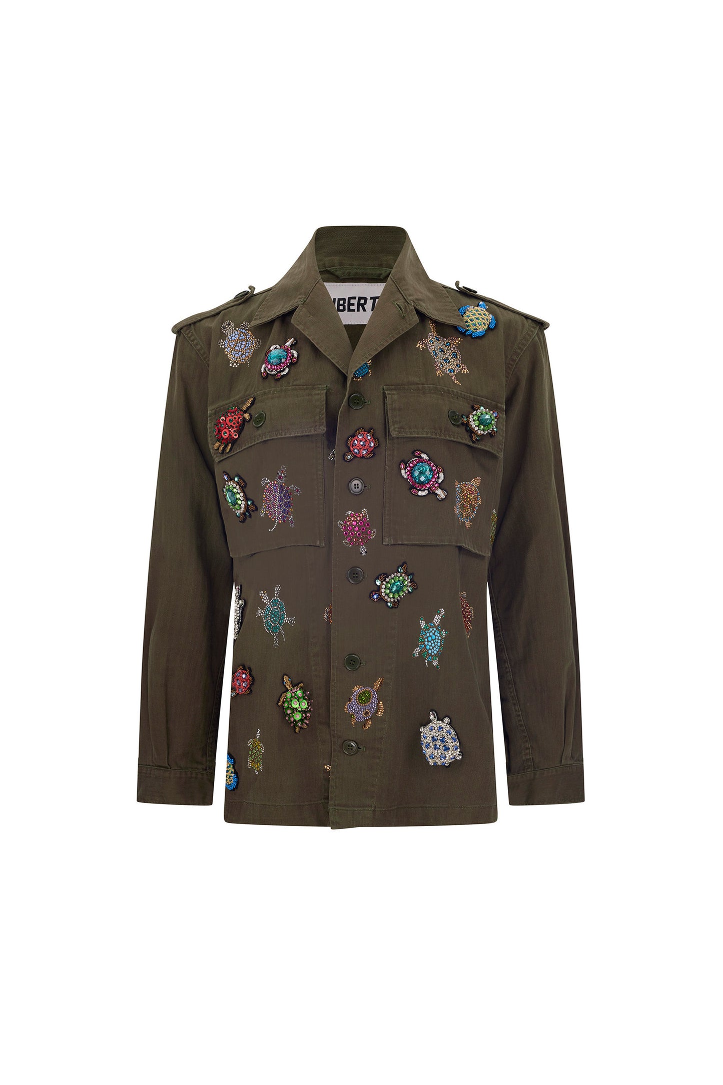 'TURTLE TIME' EMBELLISHED VINTAGE FRENCH MILITARY JACKET - - Libertine
