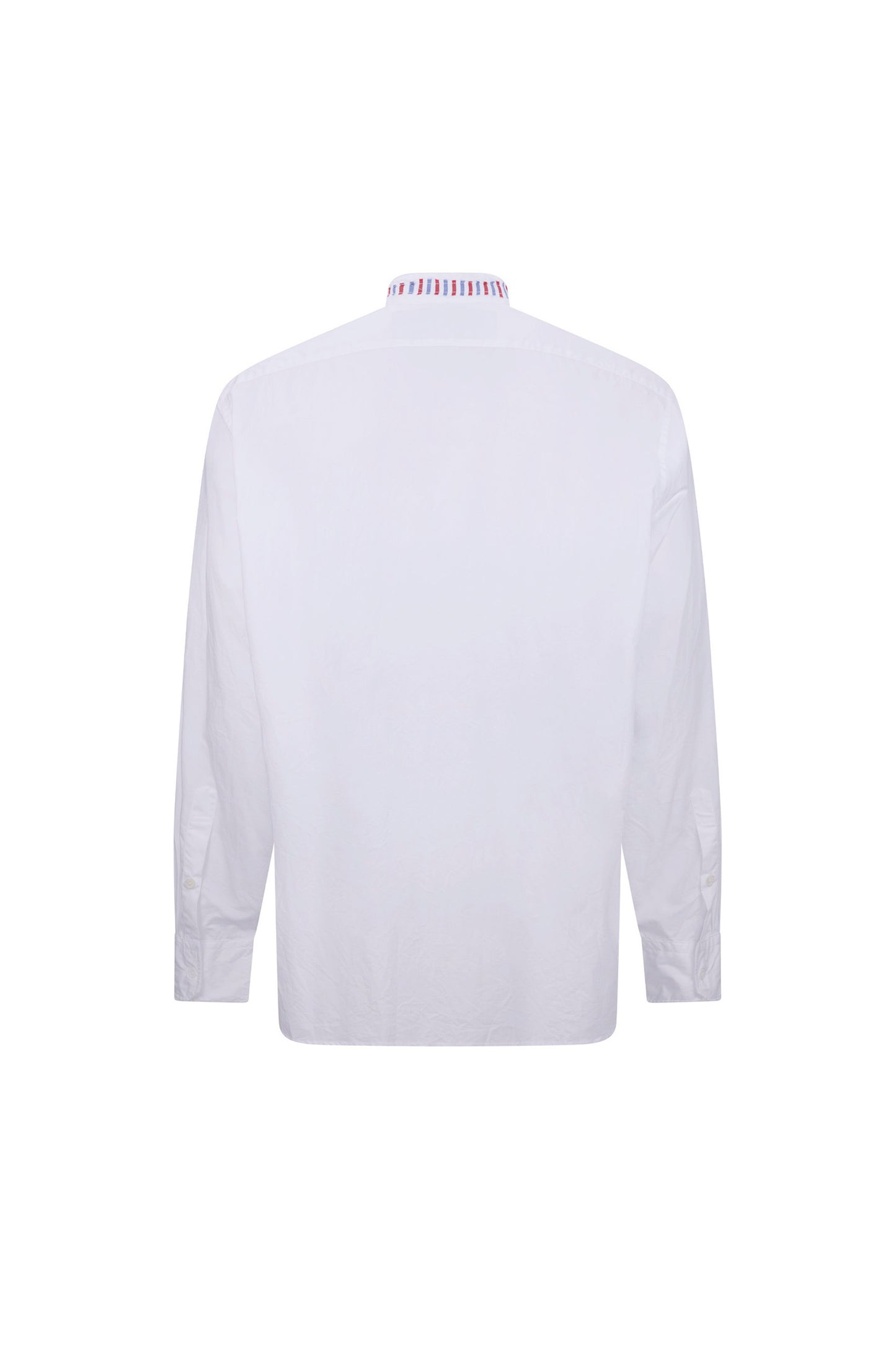 'STRIPE SKULLS' DECONSTRUCTED COLLARLESS CLASSIC SHIRT WITH TIE - - Libertine