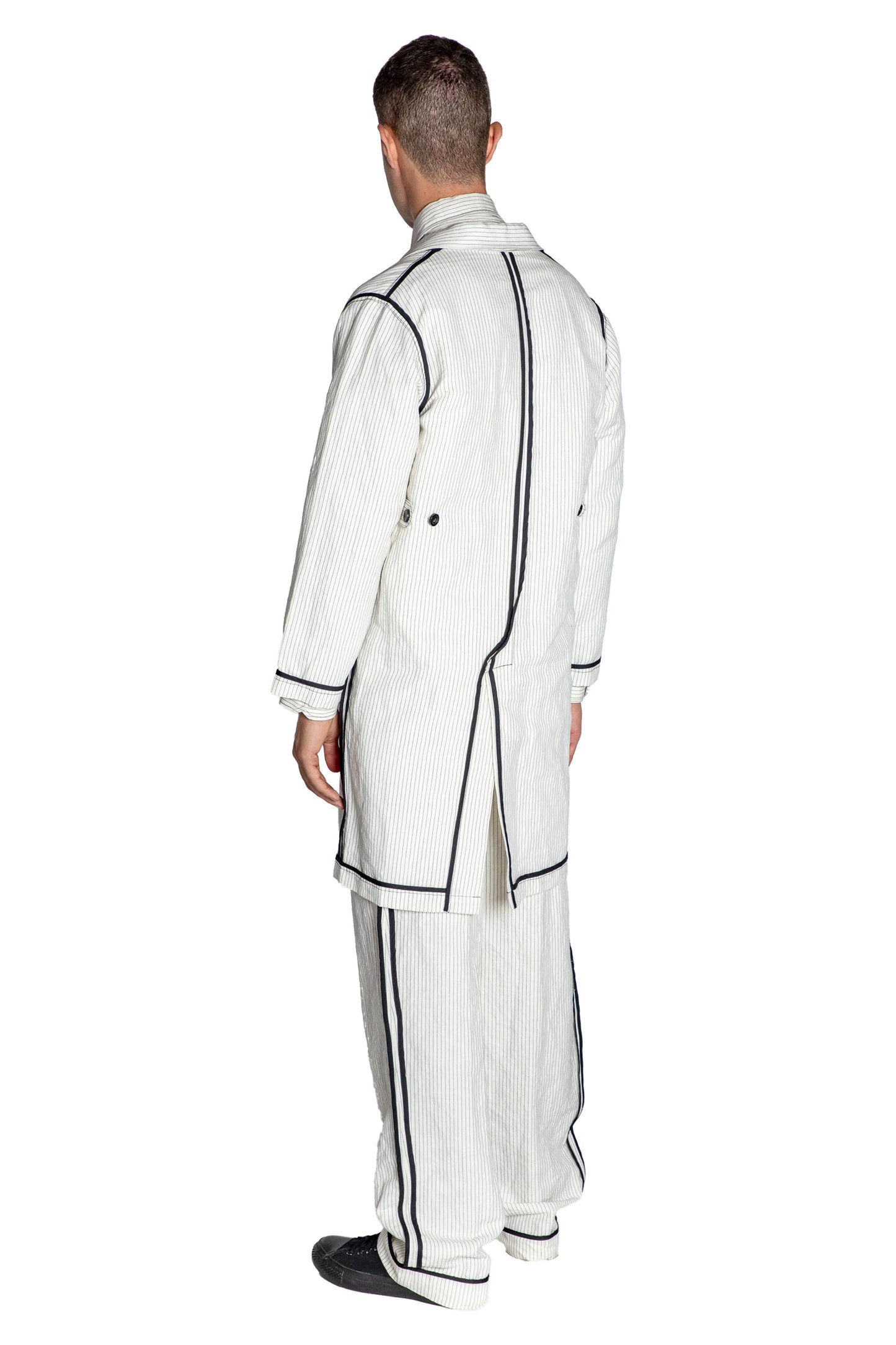 'SUMMER PINSTRIPE' INSIDE OUT LAB COAT - - Libertine