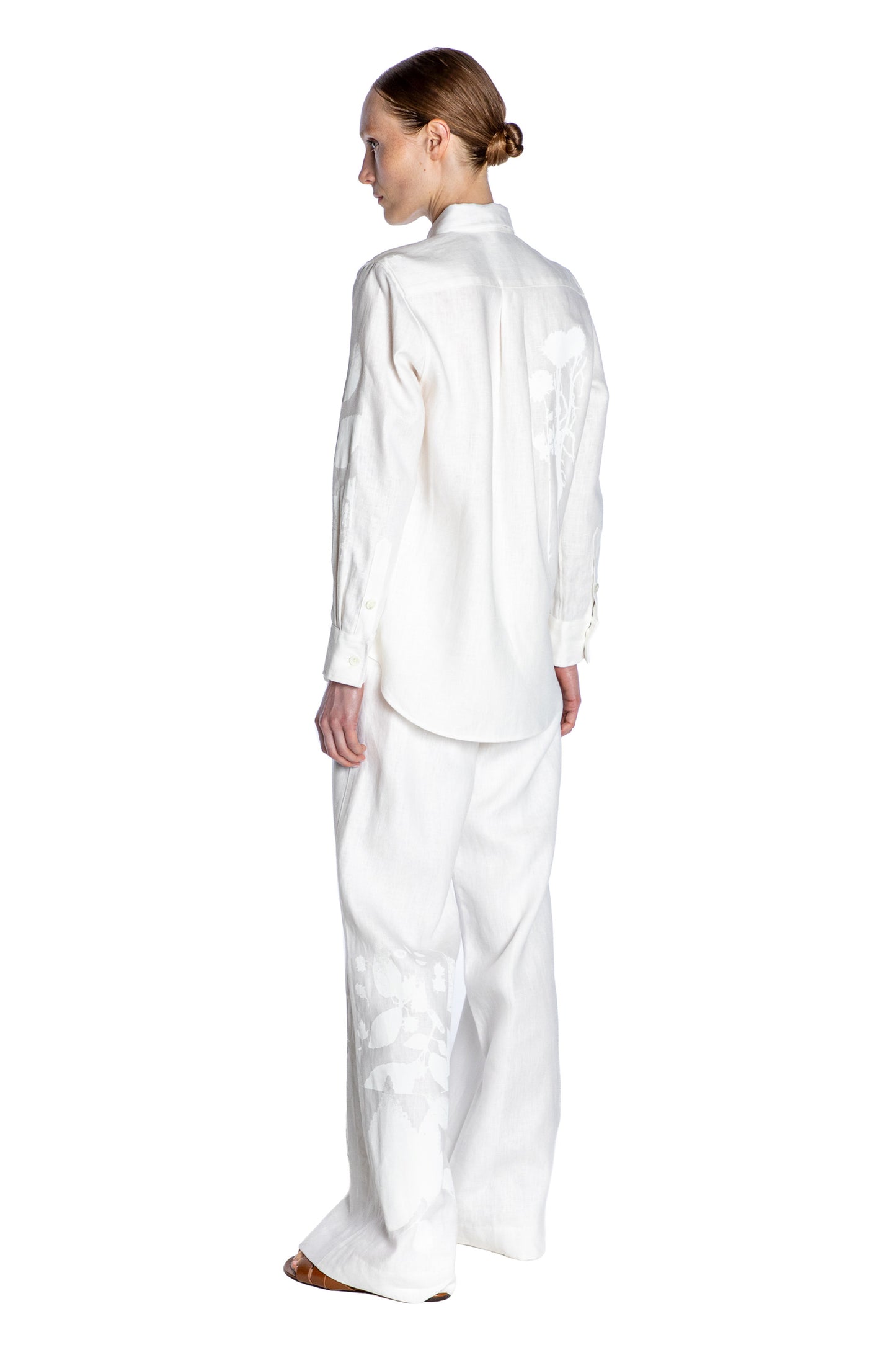 'WHITE ON WHITE HAND SILK SCREEN' NEW CLASSIC SHIRT - - Libertine