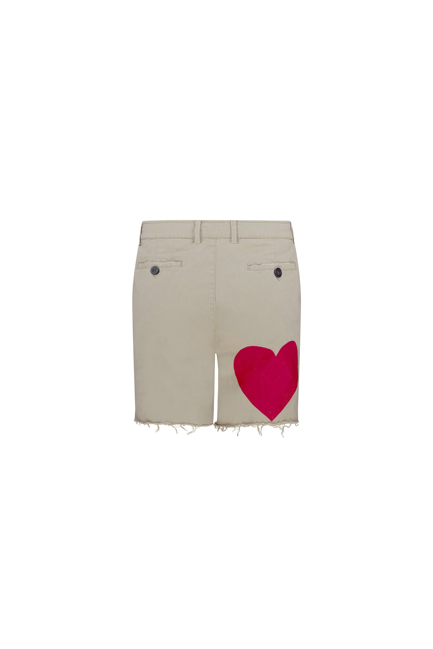 'PINKY RED HEARTS' MENS CUT OFF SHORTS - - Libertine