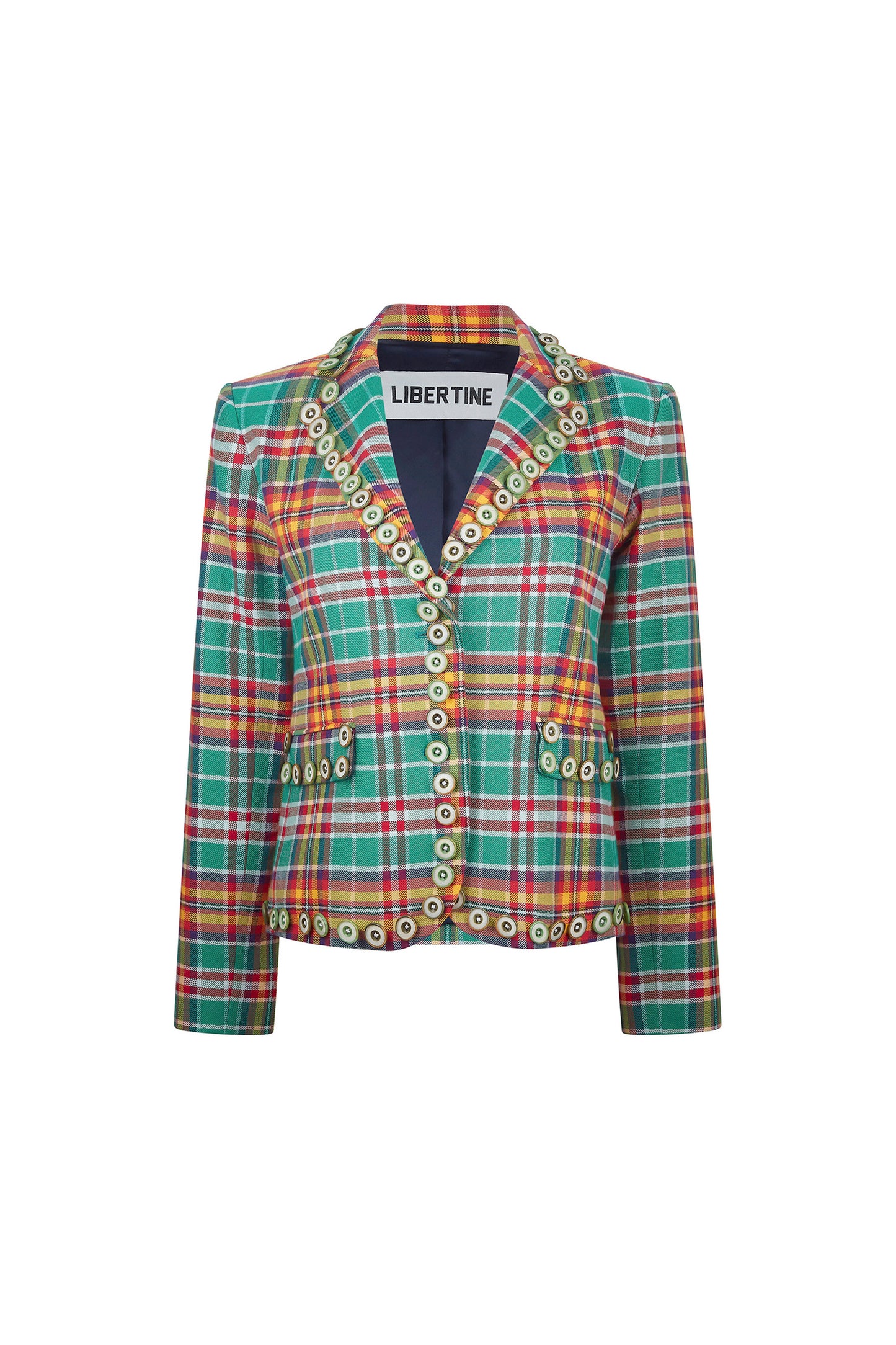 'PLAID BUTTONS' L/S SHORT JACKET - - Libertine