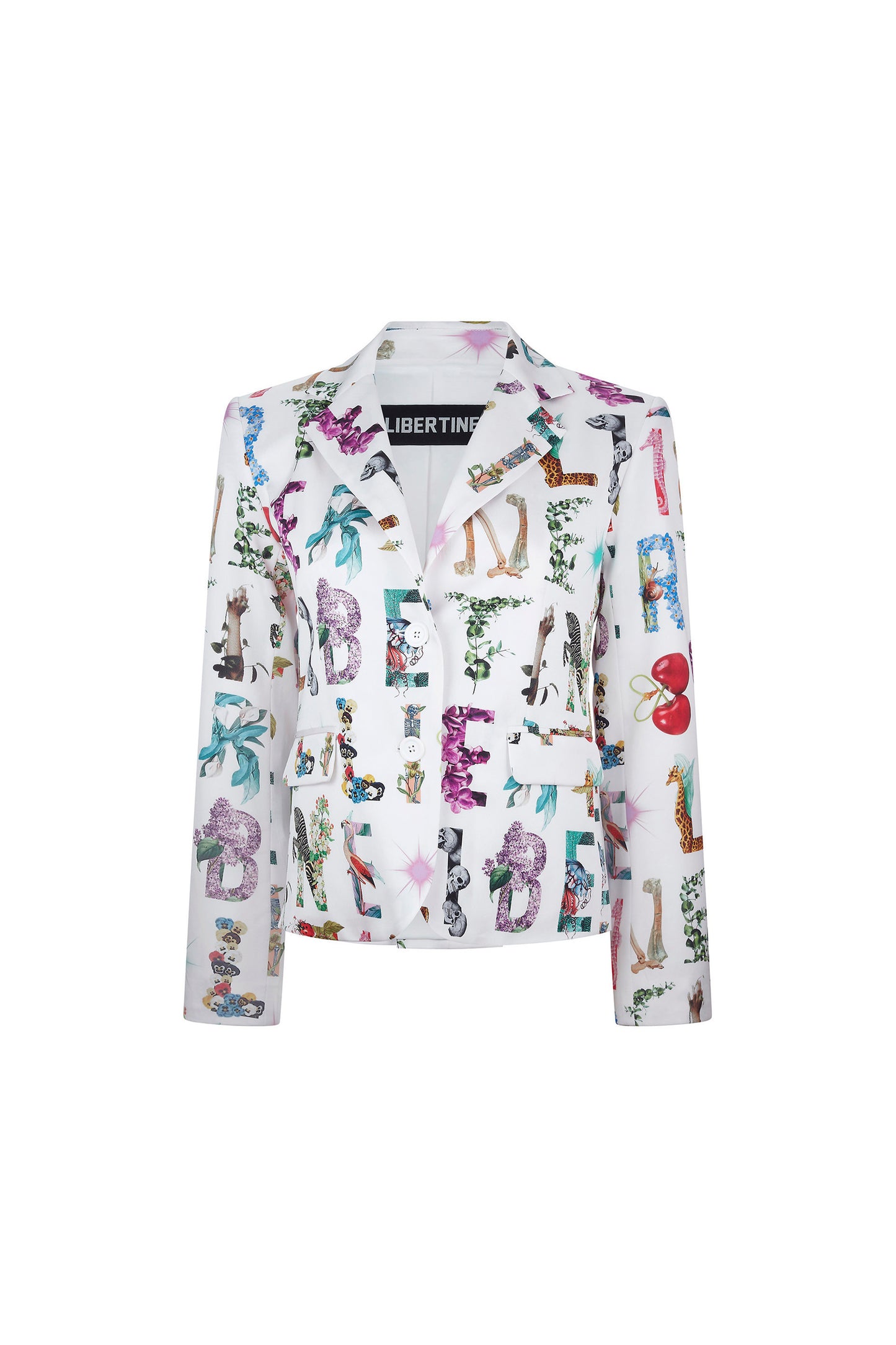 'WHITE DECO LETTERS' L/S SHORT JACKET - - Libertine
