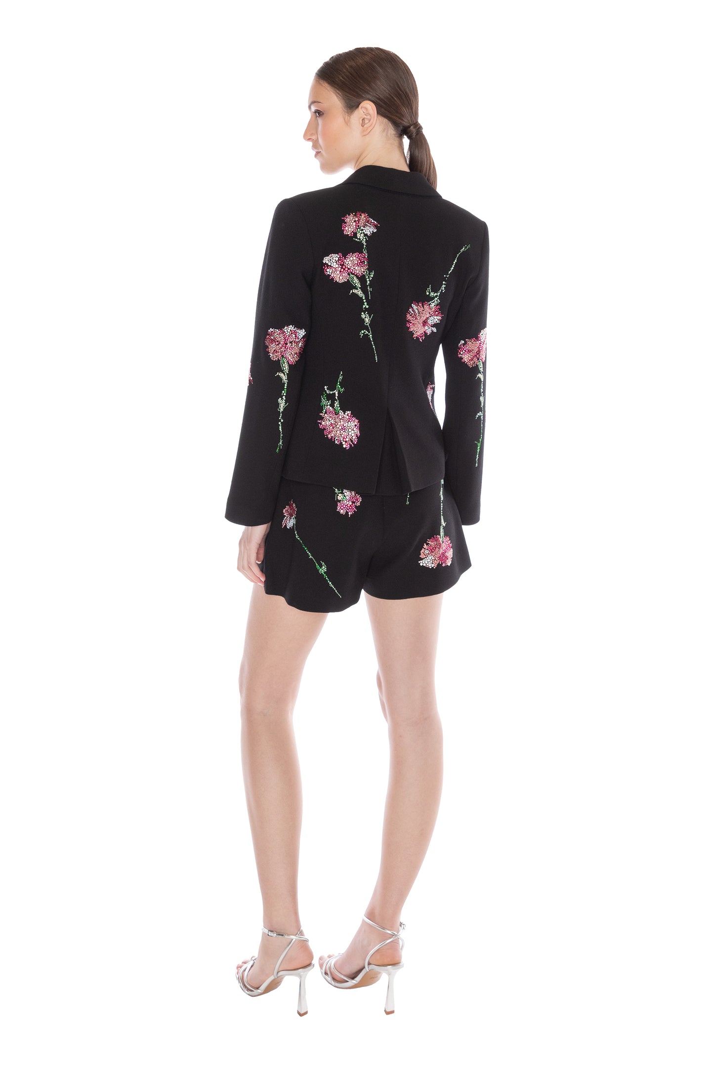 'CECIL BEATON PINK CARNATION' CRYSTAL L/S SHORT JACKET - - Libertine