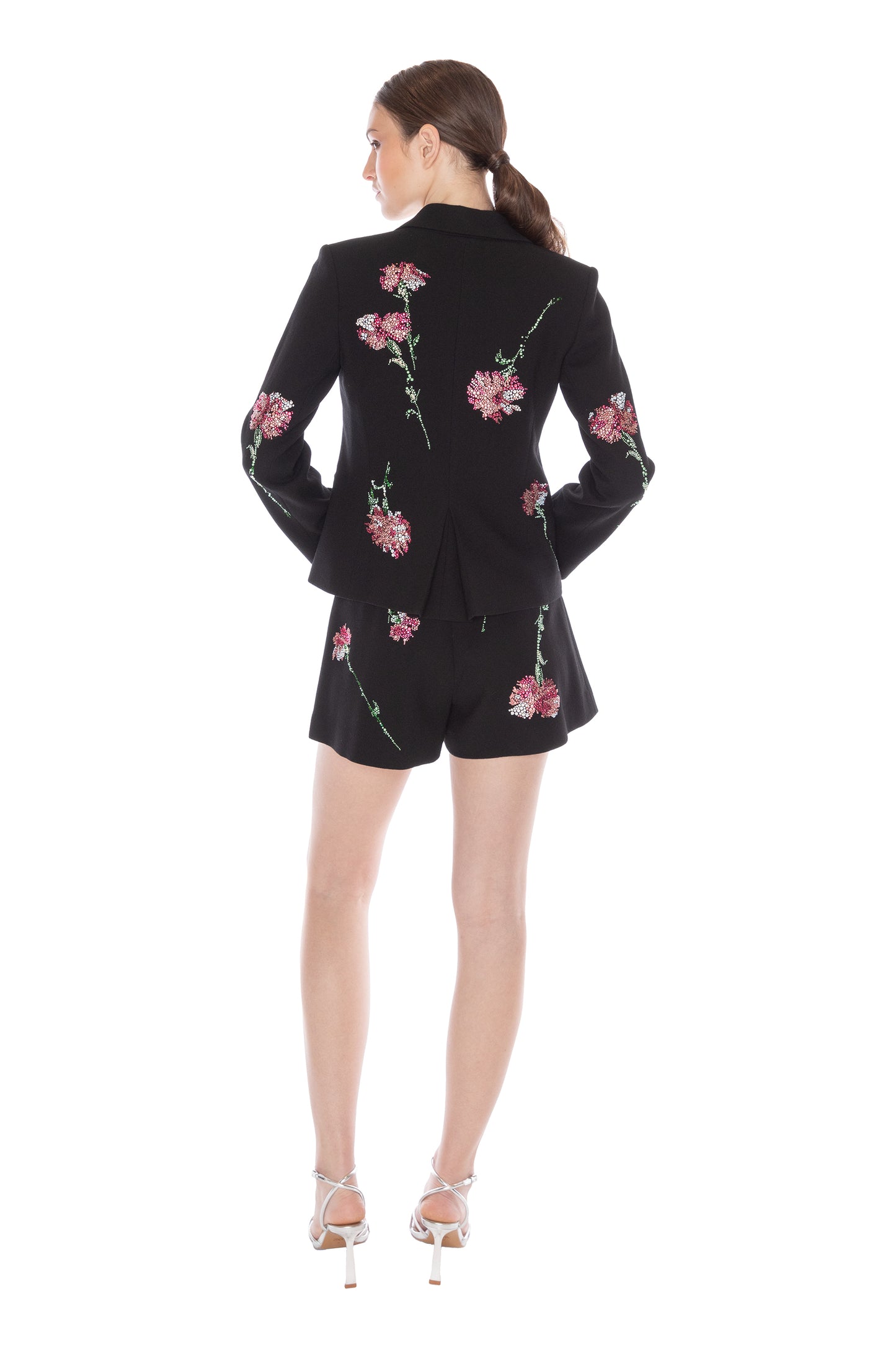 'CECIL BEATON PINK CARNATION' CRYSTAL L/S SHORT JACKET - - Libertine