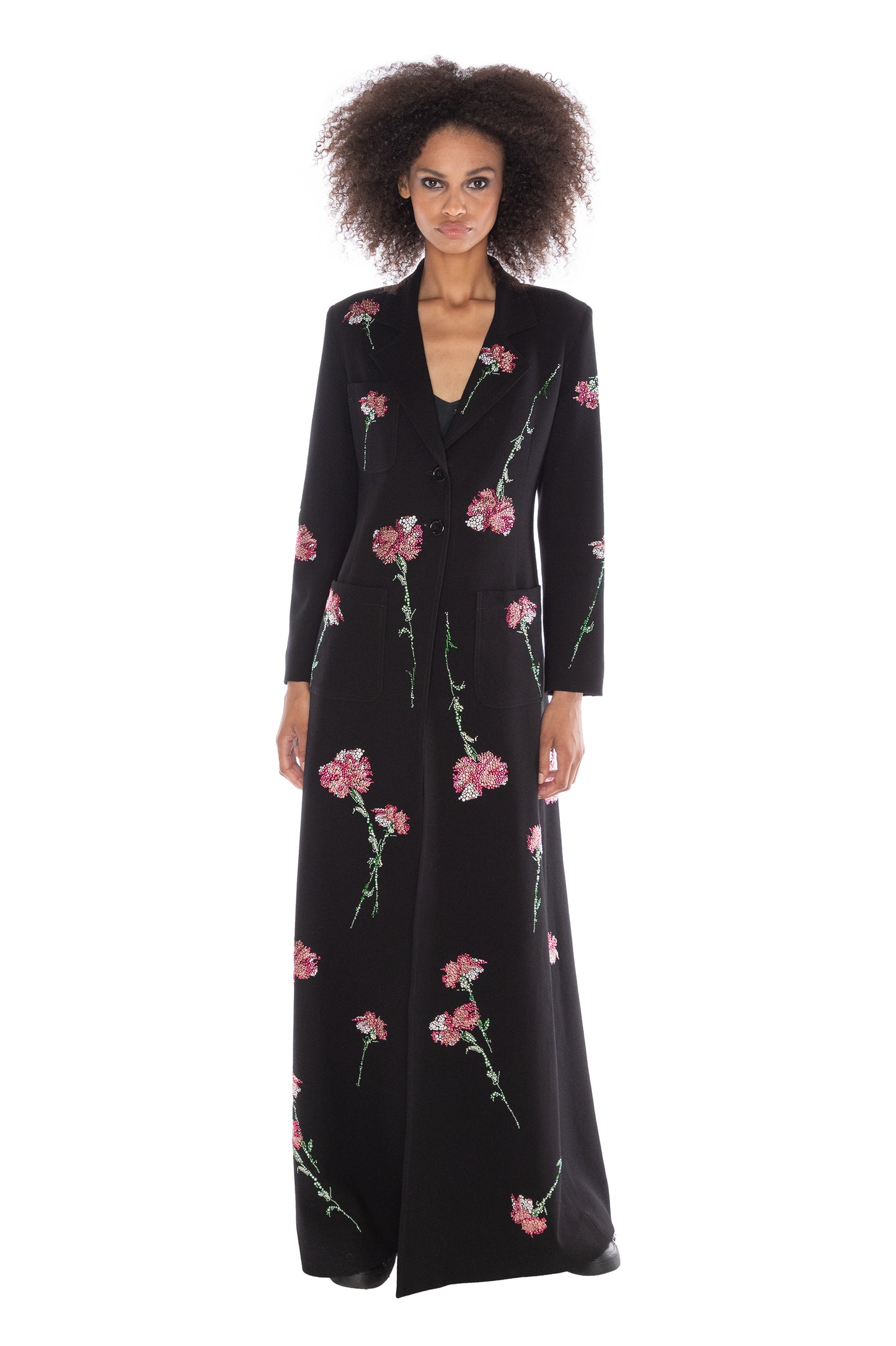 'CECIL BEATON PINK CARNATION' MAXI COAT - - Libertine