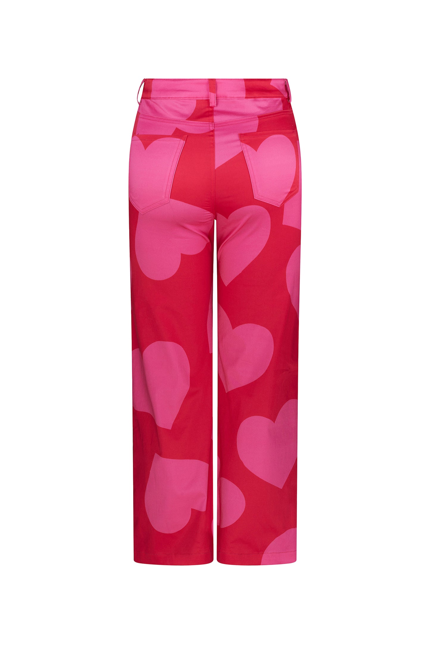 'PINKY RED HEARTS' CROPPED WIDE LEG PANT - - Libertine