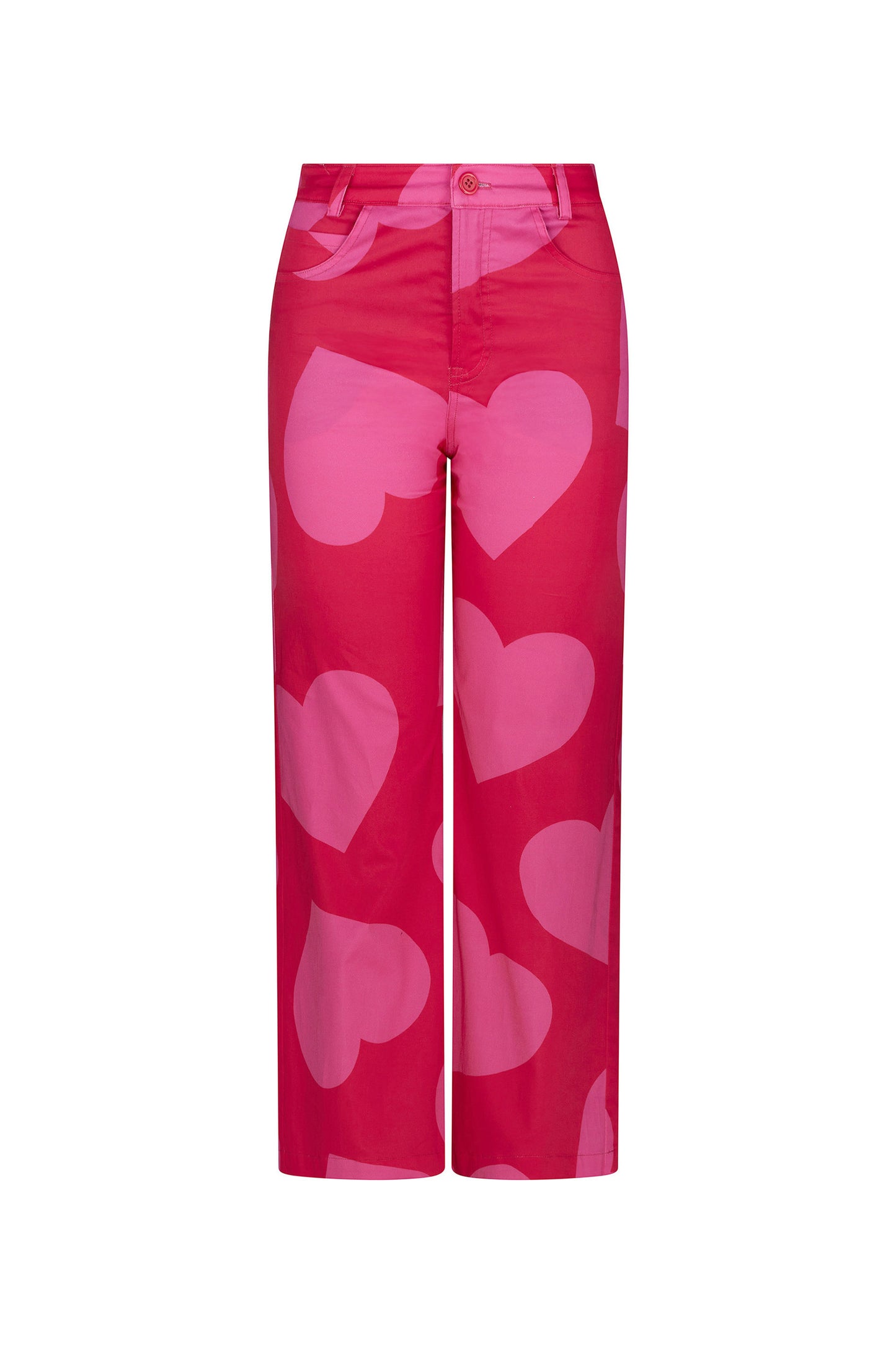 'PINKY RED HEARTS' CROPPED WIDE LEG PANT - - Libertine