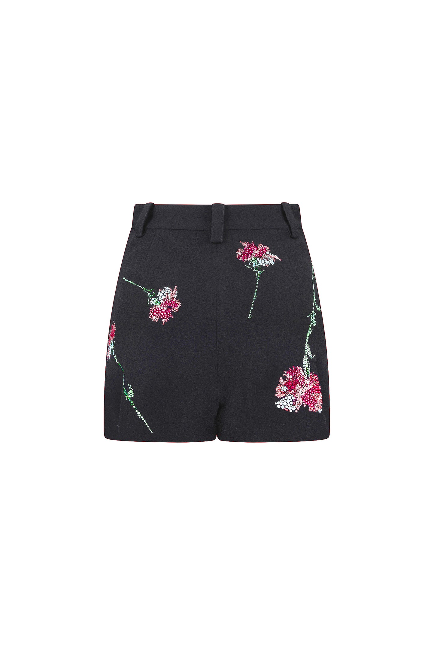 'CECIL BEATON PINK CARNATION' HIGH WAISTED SHORTS - - Libertine