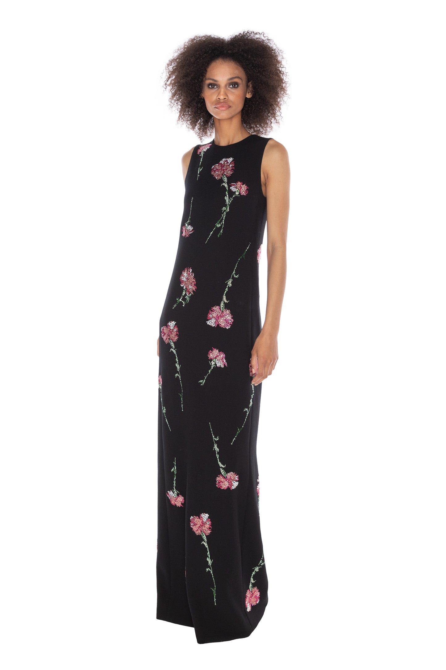 'CECIL BEATON PINK CARNATION' LONG SHIFT DRESS - - Libertine