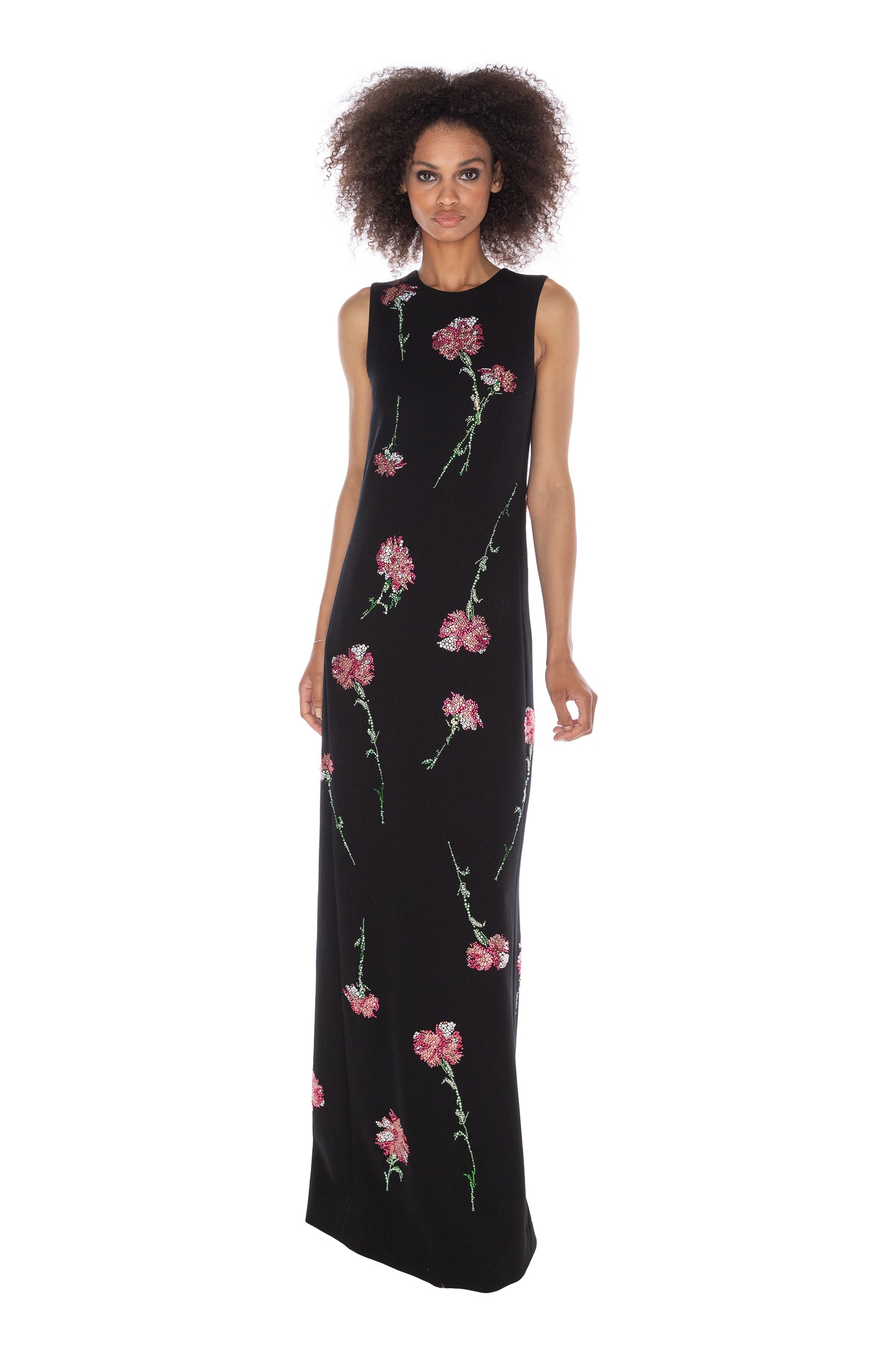 'CECIL BEATON PINK CARNATION' LONG SHIFT DRESS - - Libertine