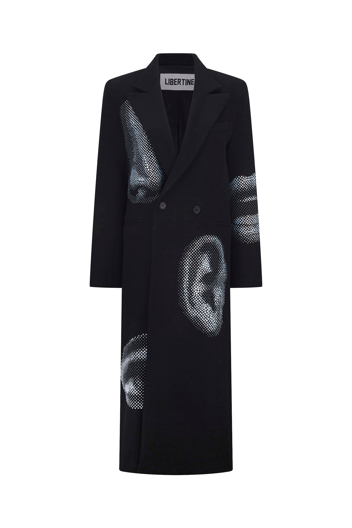 'FIVE SENSES CRYSTAL' MIDI DOUBLE BREASTED COAT - - Libertine