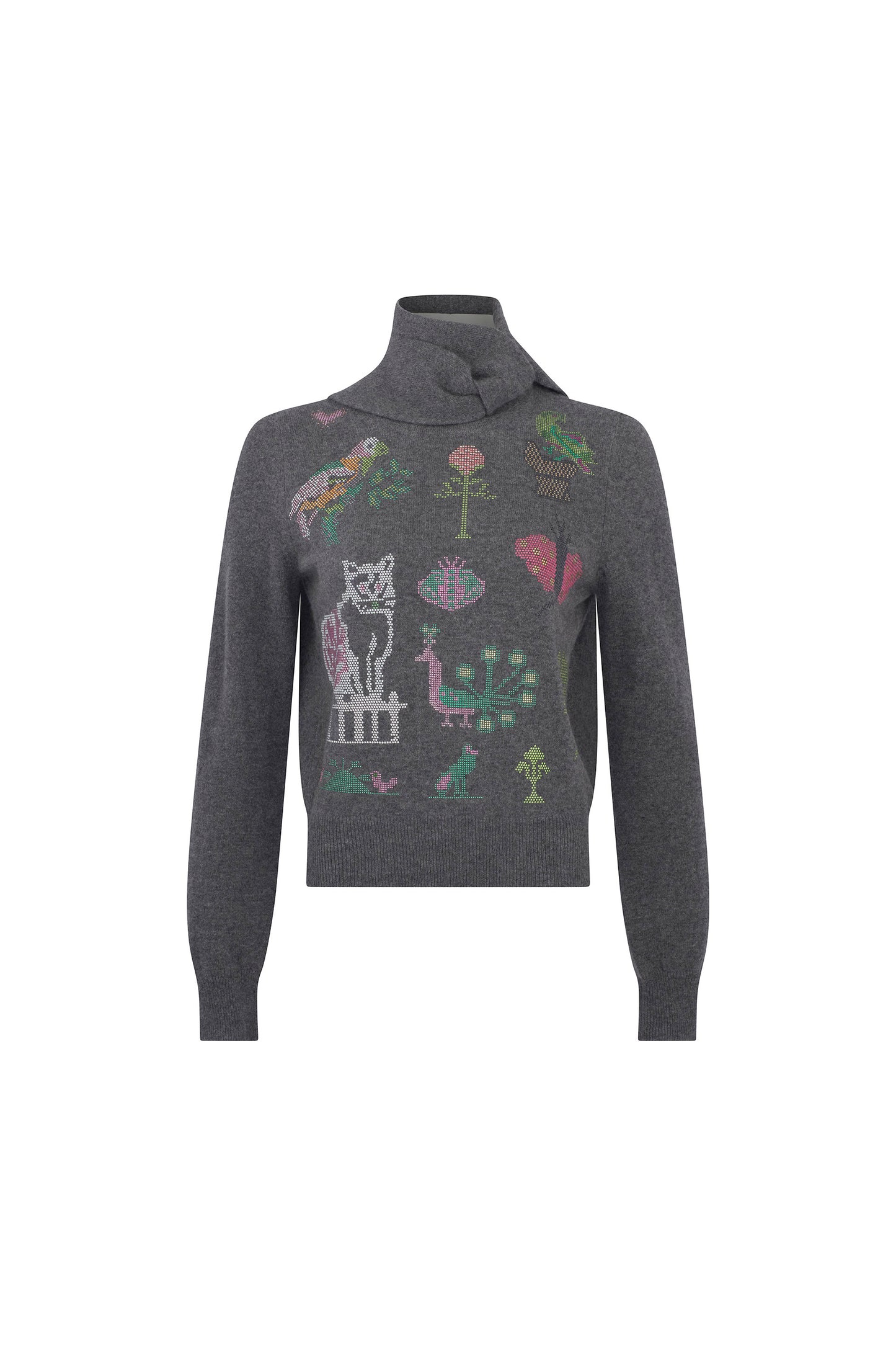 'NEEDLEPOINT MULTI' SCARF SWEATER - - Libertine