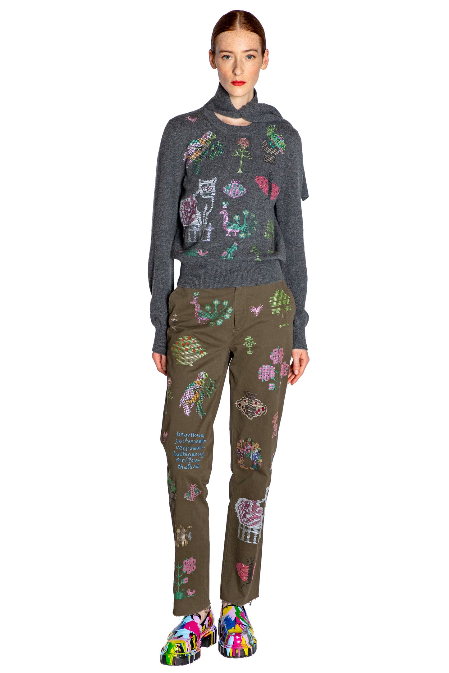'NEEDLEPOINT MULTI' SCARF SWEATER - - Libertine