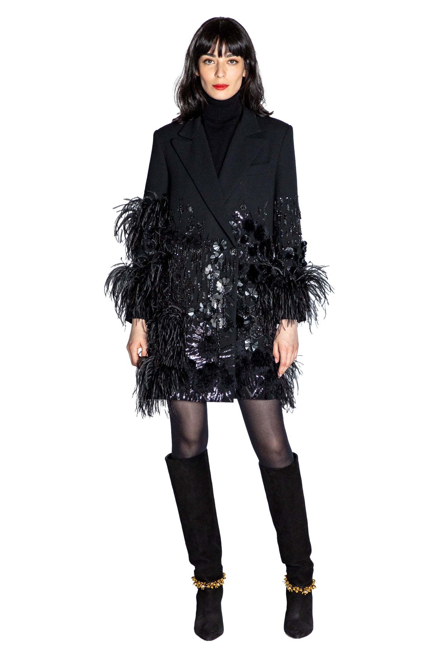 'LABYRINTH' WOMEN'S EMBELLISHED DOUBLE BREASTED COAT - - Libertine