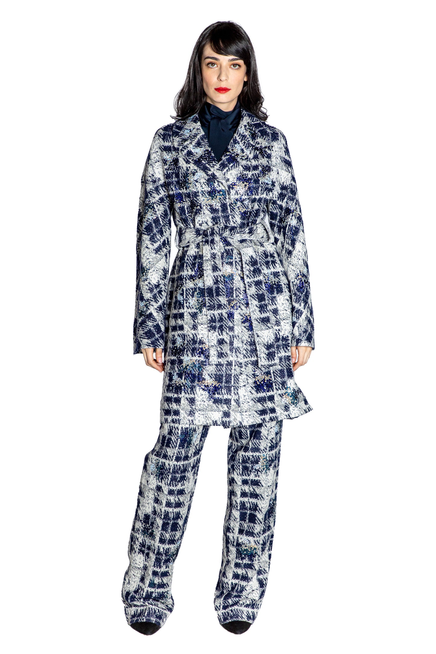 'SNOW DRIFT' PATCH POCKET WRAP COAT - - Libertine