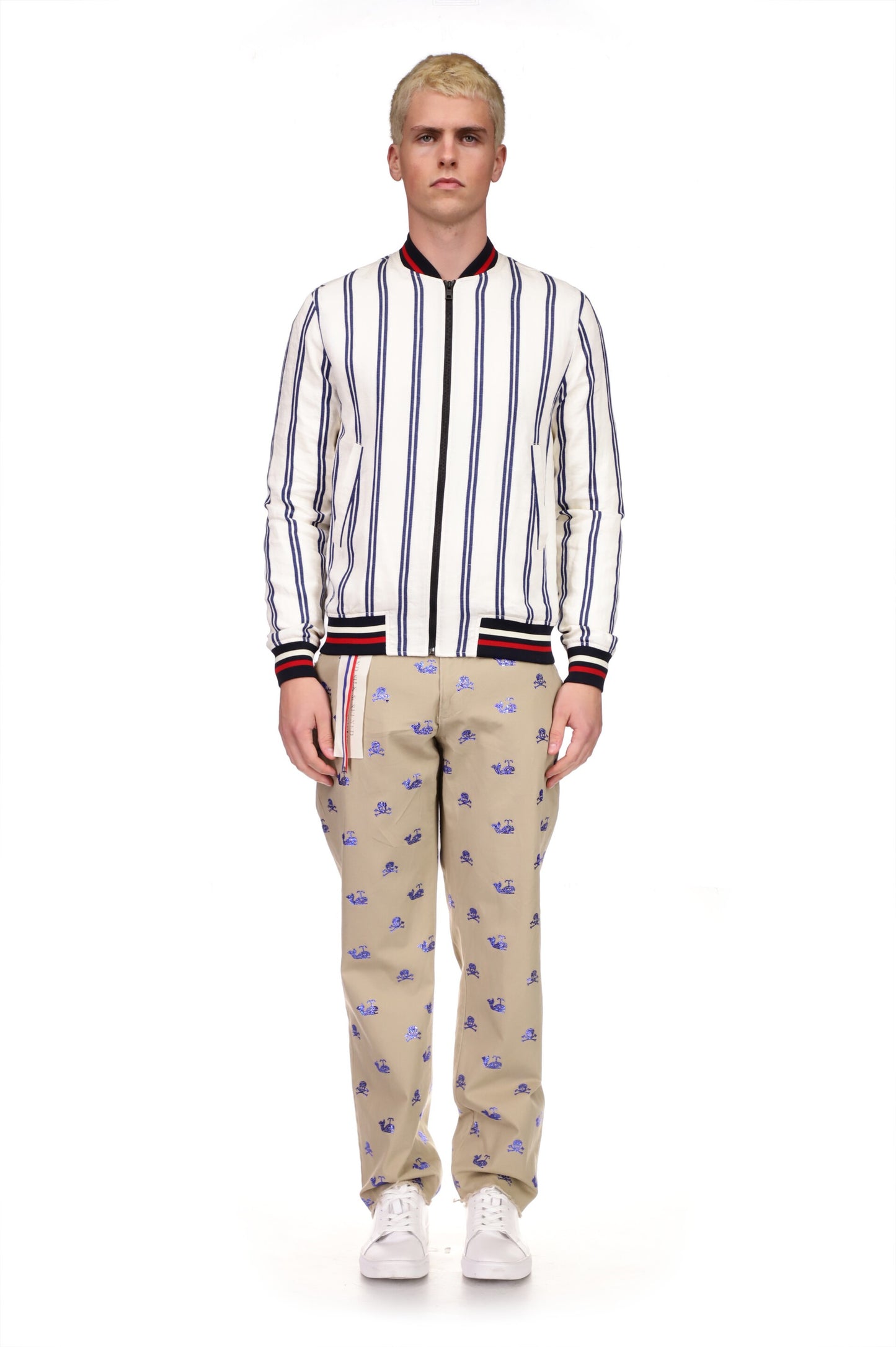 Screen Vintage French Ticking Stripe Bomber Jacket - Men's Jackets & Coats - Libertine