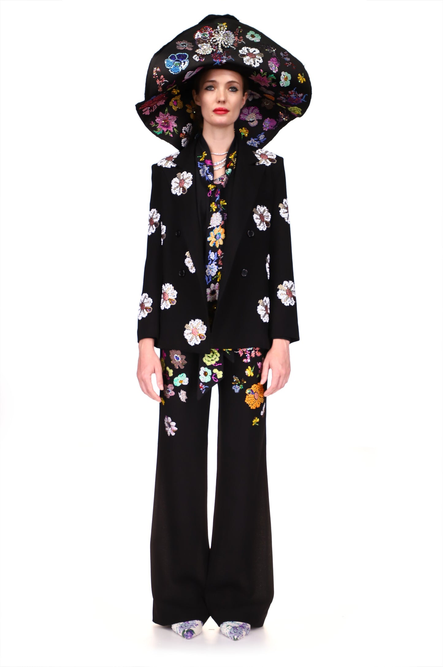 'WHITE FLOWER' DOUBLE BREASTED JACKET - BLAZERS - Libertine