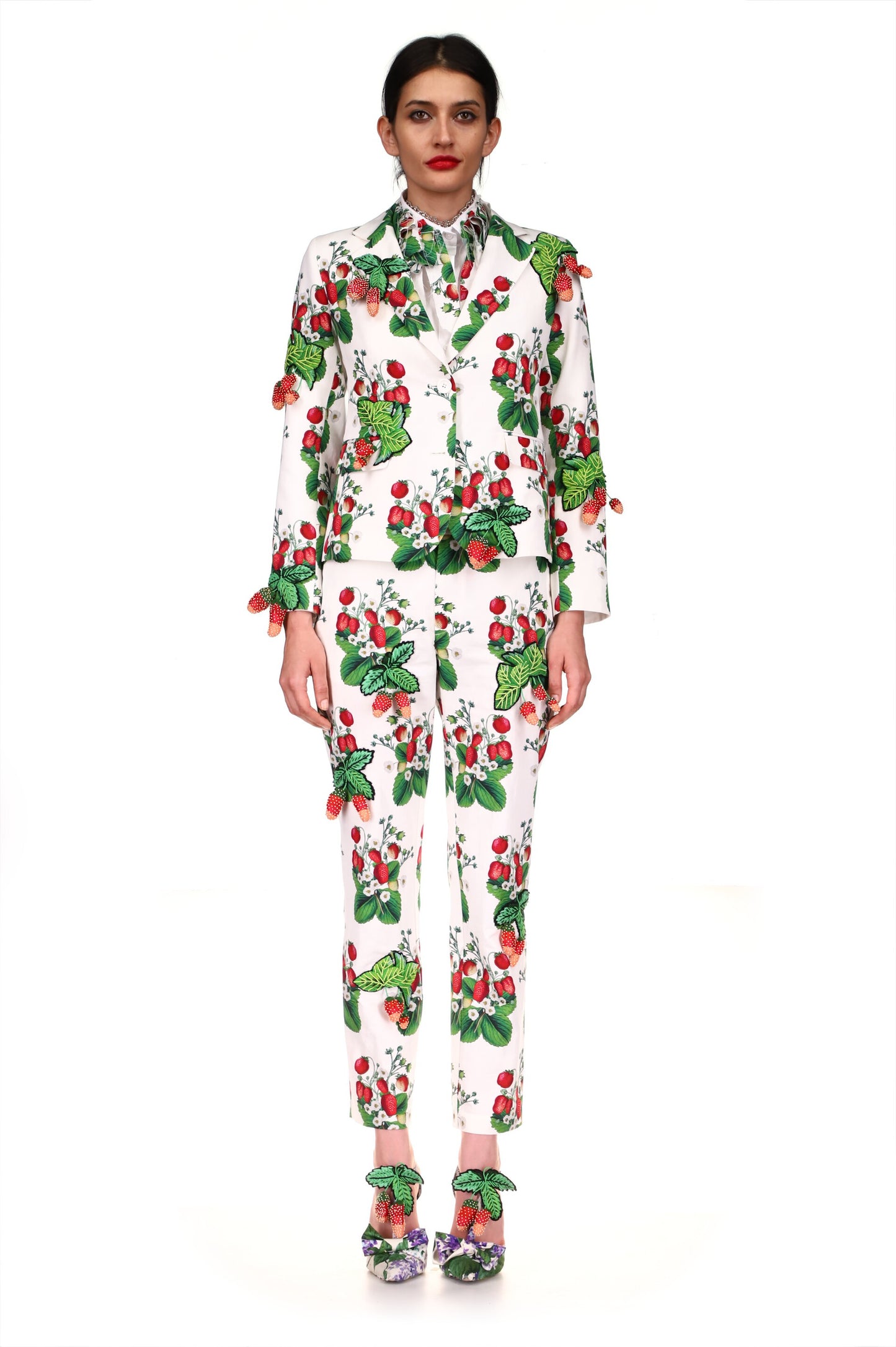 'EMBELLISHED STRAWBERRY FIELDS' L/S SHORT JACKET - BLAZERS - Libertine