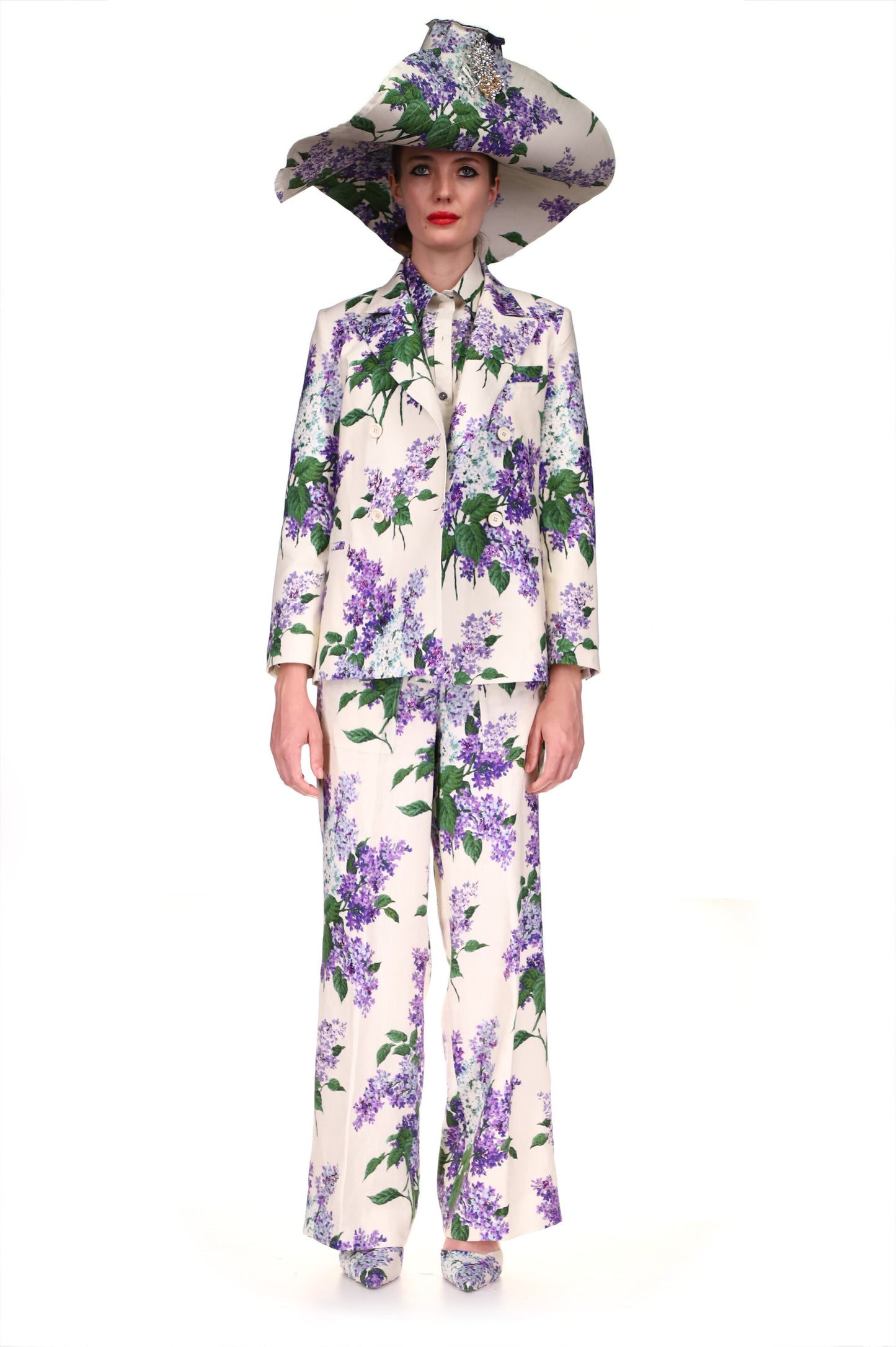 'EMBELLISHED LILAC GARDEN' DOUBLE BREASTED BLAZER - BLAZERS - Libertine