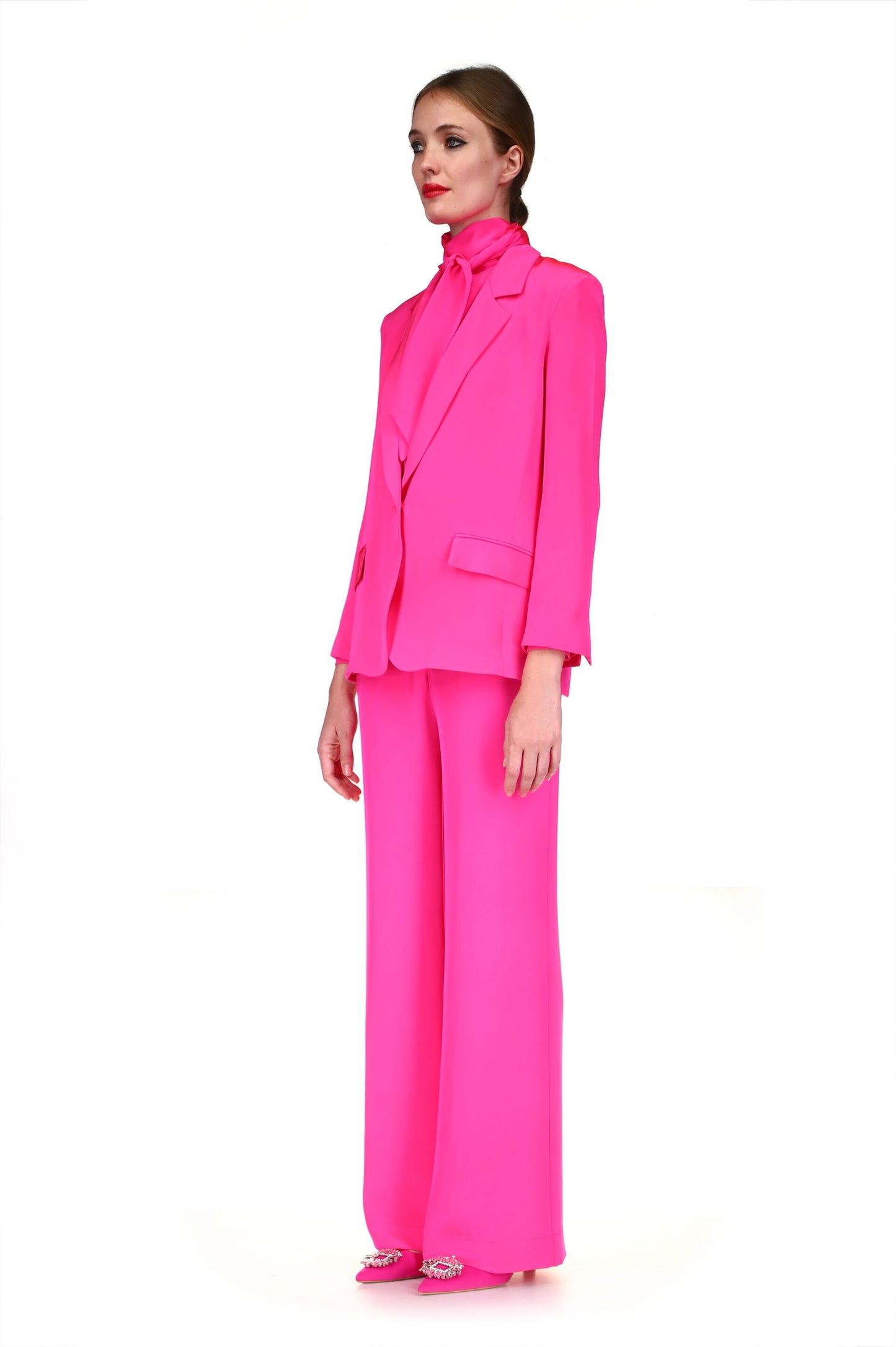 'OVERSATURATED SILKS' PINK LONG JACKET - BLAZERS - Libertine