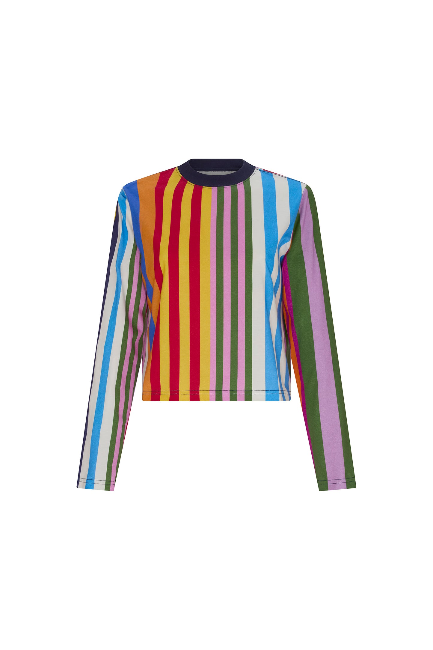 'TANGIER STRIPE' CROPPED LONG SLEEVE T SHIRT - - Libertine