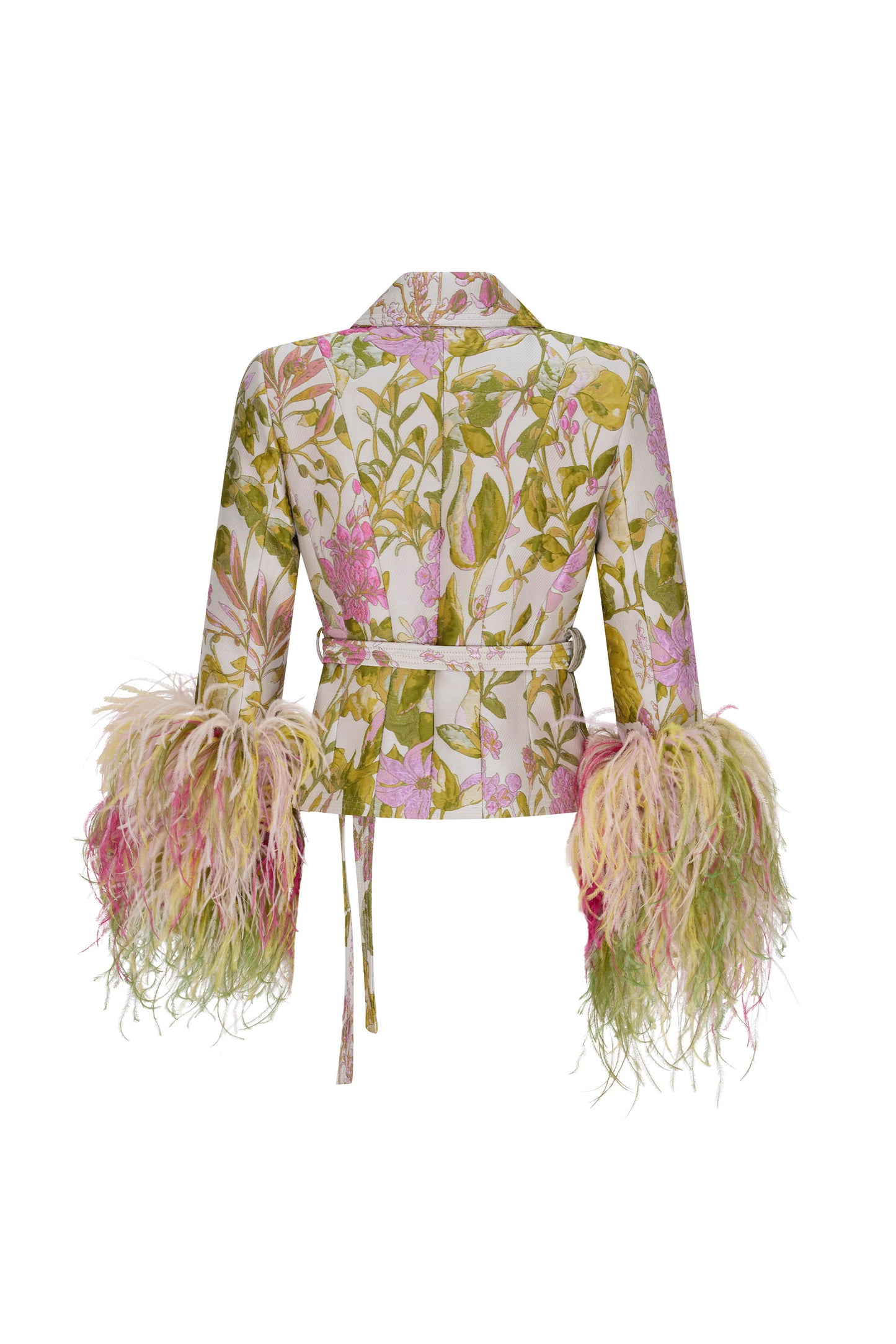 'DIANTHUS' FEATHERED BELTED JACKET