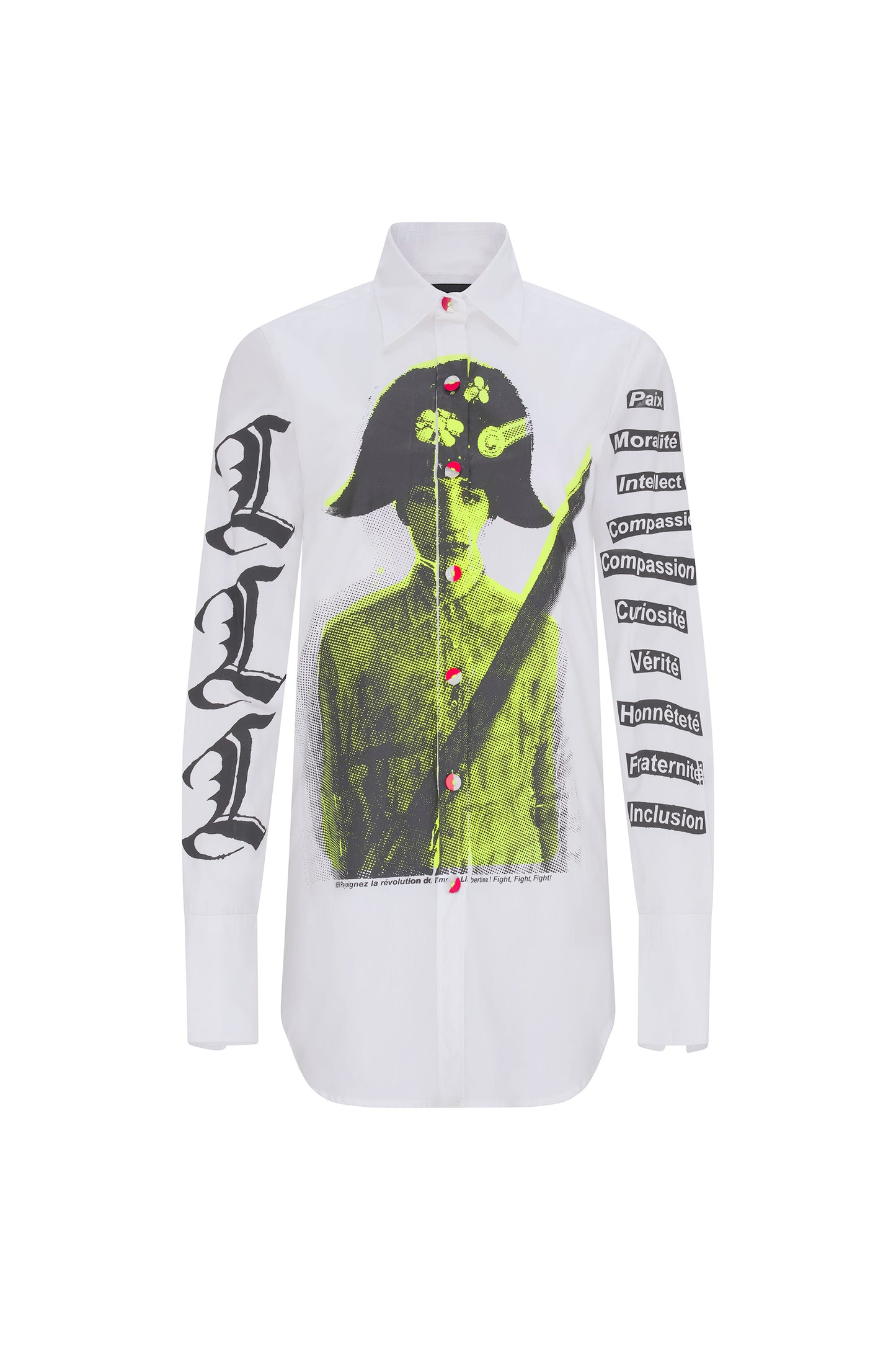 'PAIX SILK SCREEN' LONG CLASSIC SHIRT - - Libertine