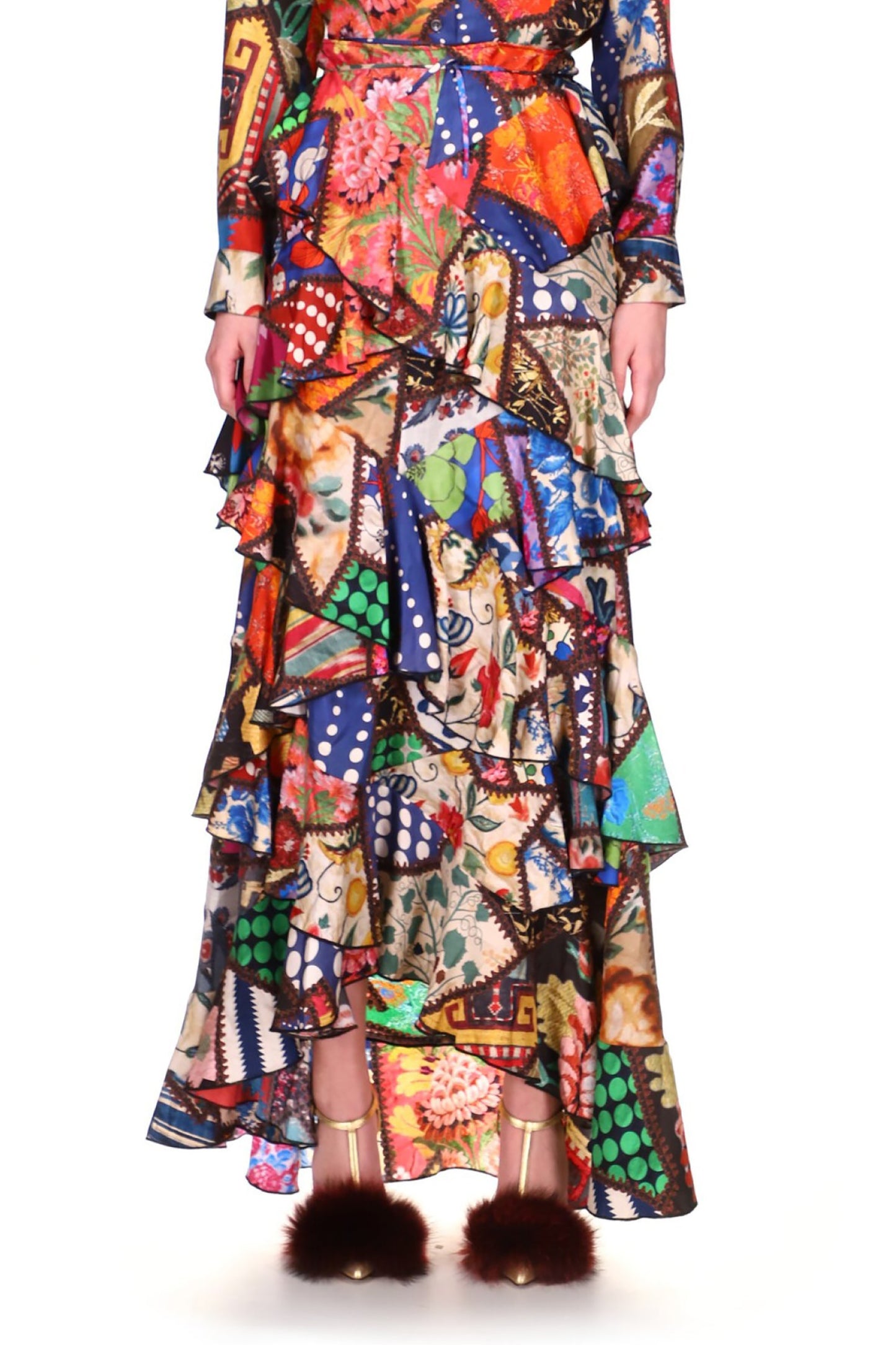 'HOTCH POTCH CRAZY QUILT' BLITZ SKIRT IN SILK - SKIRTS - Libertine