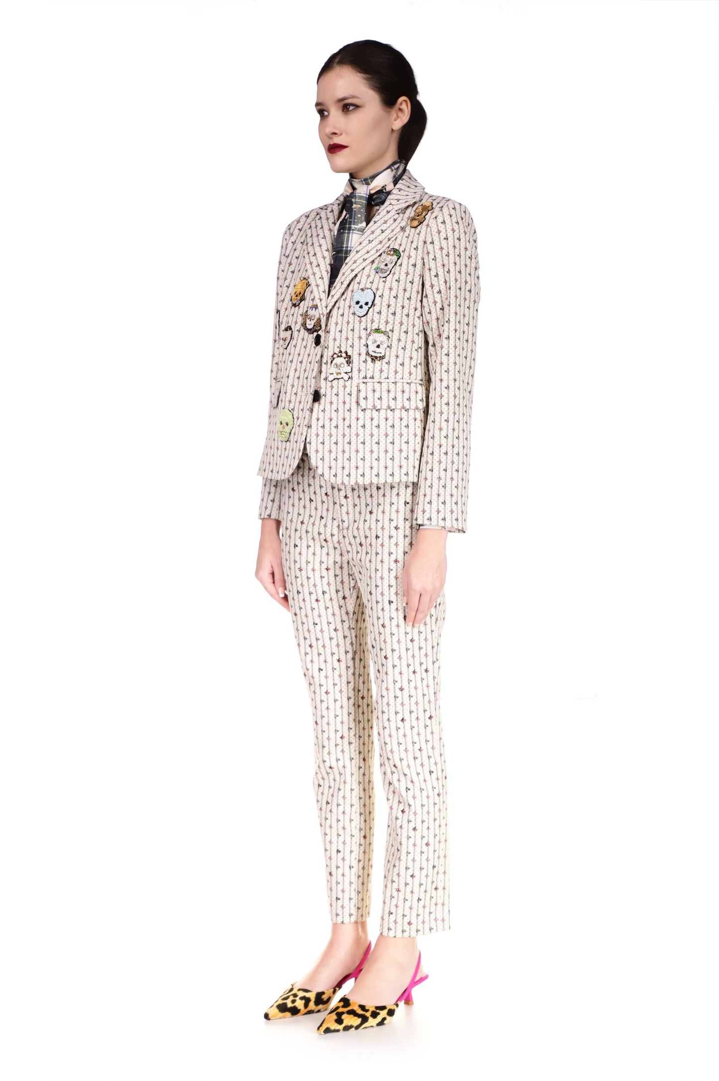 'NOB HILL STRIPE' LONG SLEEVE SHORT JACKET - BLAZERS - Libertine