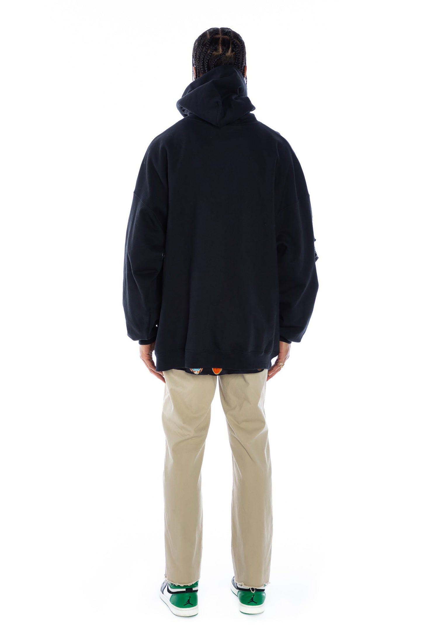 CRYSTAL ‘SQUELETTES' DESTROYED HOODIE PULLOVER SWEATSHIRT GENEROUS FIT - SWEATSHIRTS - Libertine