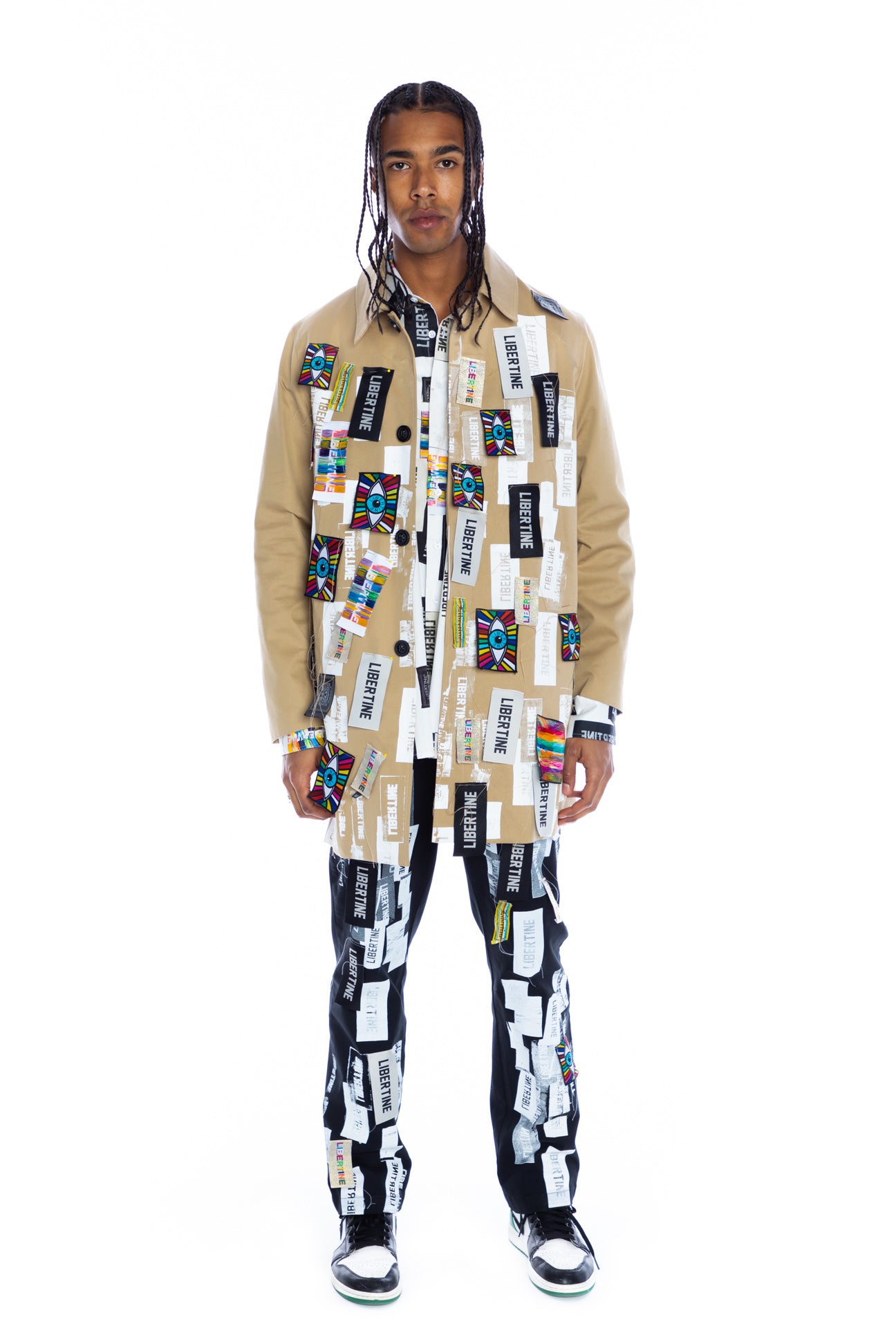 'LABEL MANIA' MEN'S MAC COAT IN KHAKI - Men's Jackets & Coats - Libertine