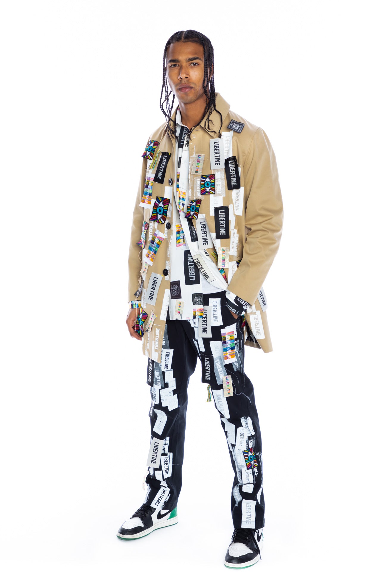 'LABEL MANIA' MEN'S MAC COAT IN KHAKI - Men's Jackets & Coats - Libertine