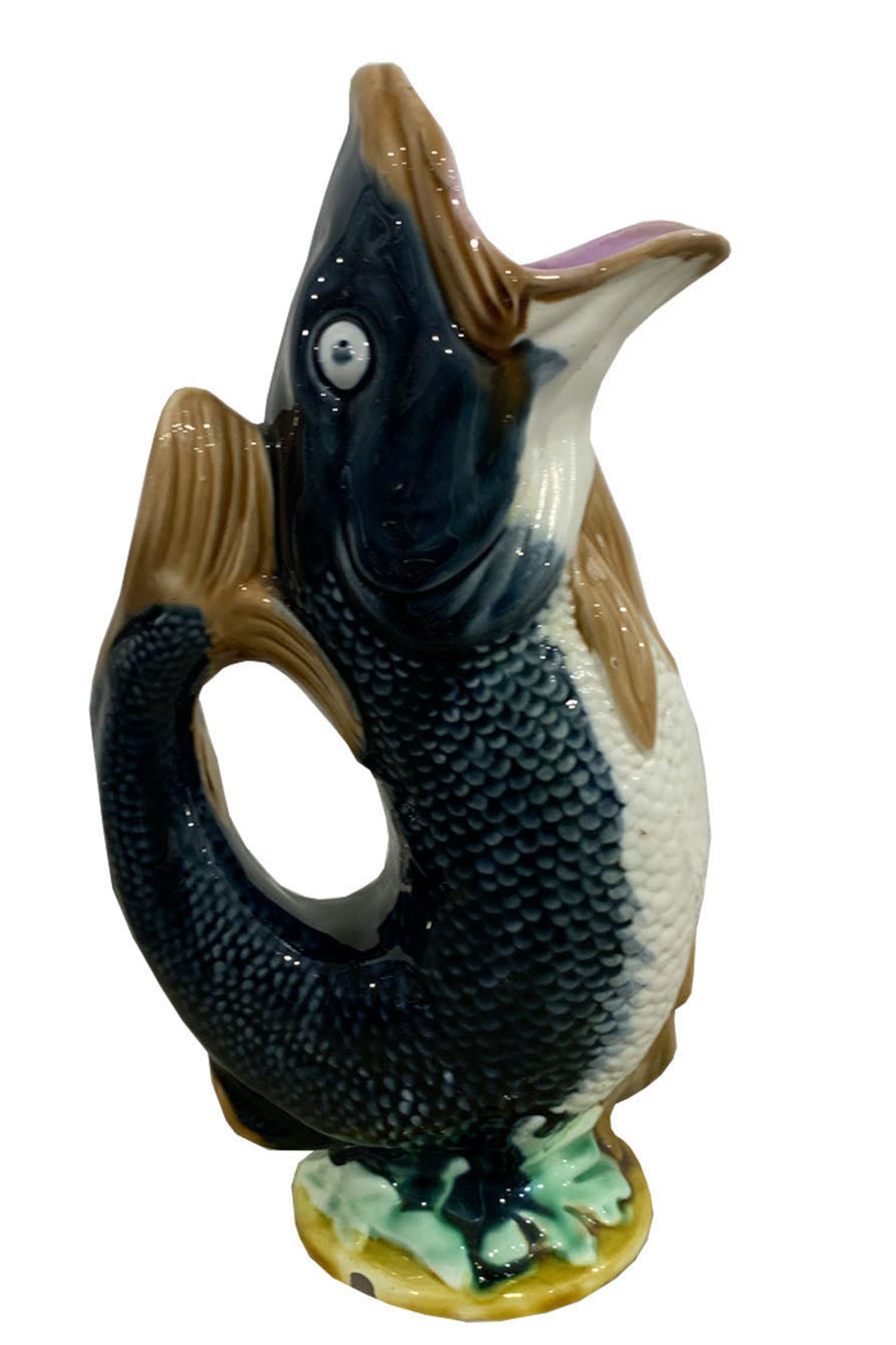 19TH CENTURY ENGLISH MAJOLICA FISH PITCHER 3 - Home - Libertine
