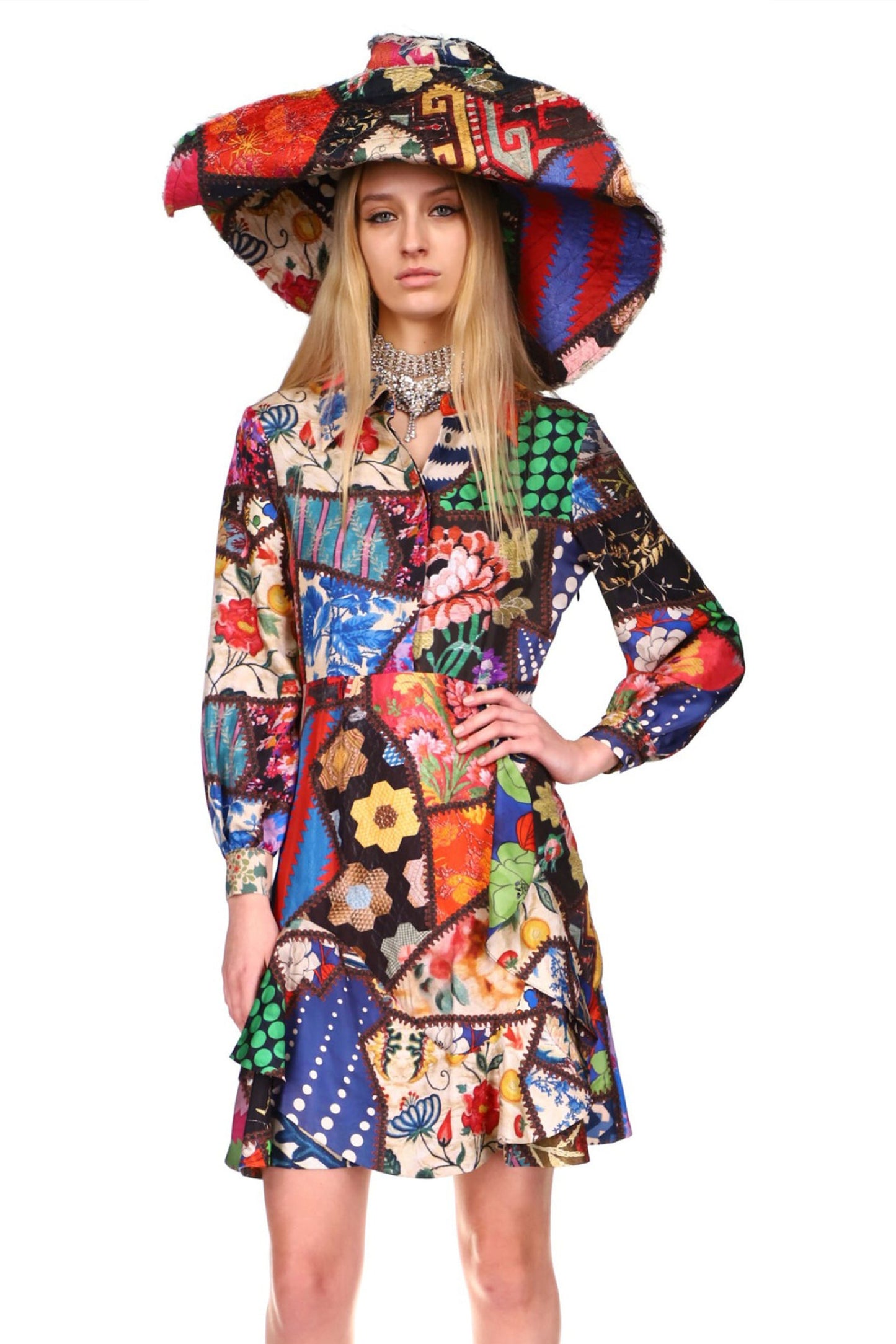 'HOTCH POTCH CRAZY QUILT' SILK KATE DRESS - SKIRTS - Libertine
