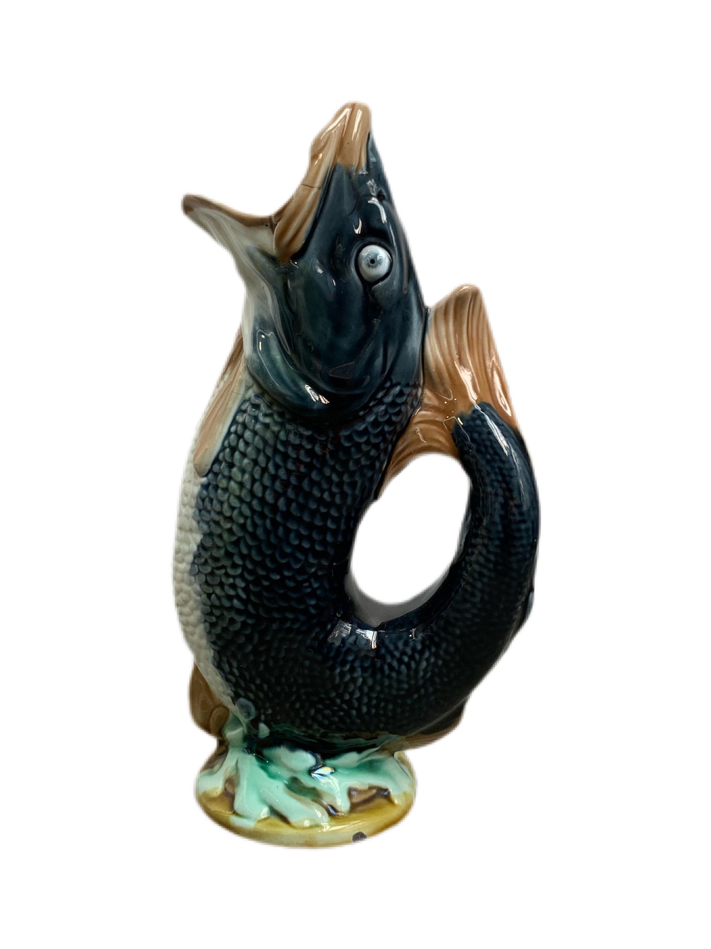 19TH CENTURY ENGLISH MAJOLICA FISH PITCHER 3 - Home - Libertine