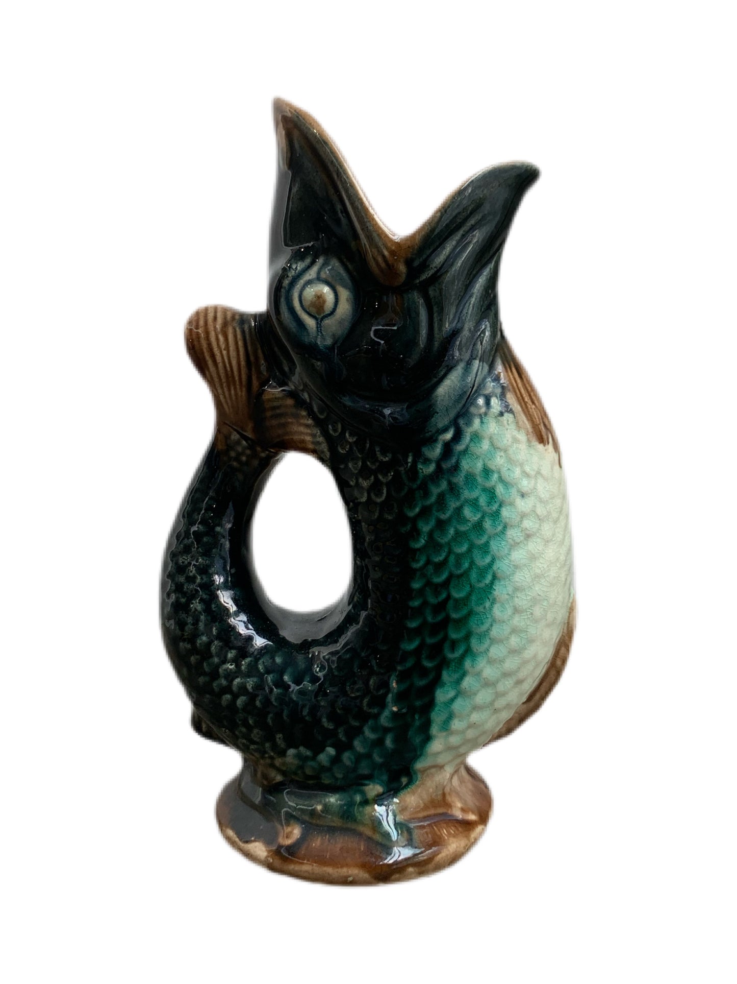19TH CENTURY ENGLISH MAJOLICA FISH PITCHER 2 - Home - Libertine