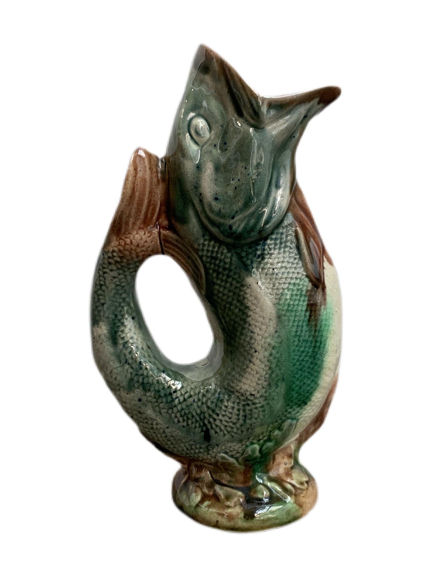19TH CENTURY ENGLISH MAJOLICA FISH PITCHER 1 - Home - Libertine
