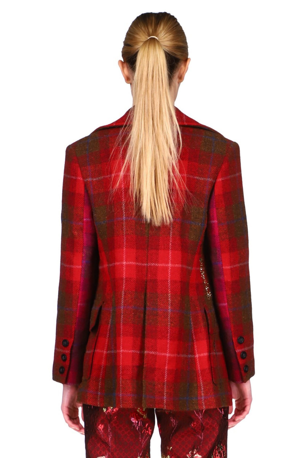 CRYSTAL 'PINK TARTAN FENNEL GARDEN' PEACOAT - COATS - Libertine