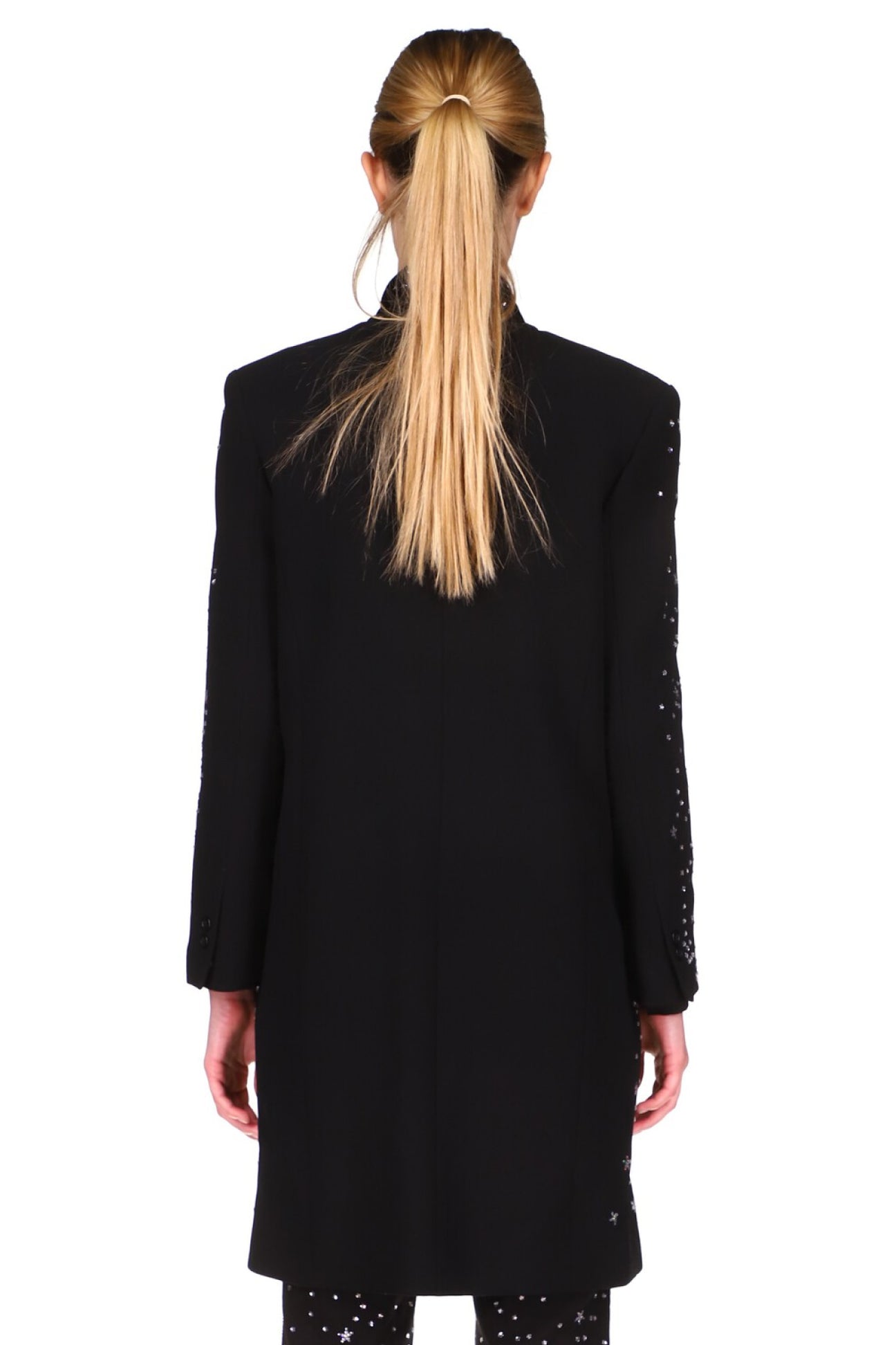 CRYSTAL 'PINK STAR' SLIM V-NECK COAT - COATS - Libertine