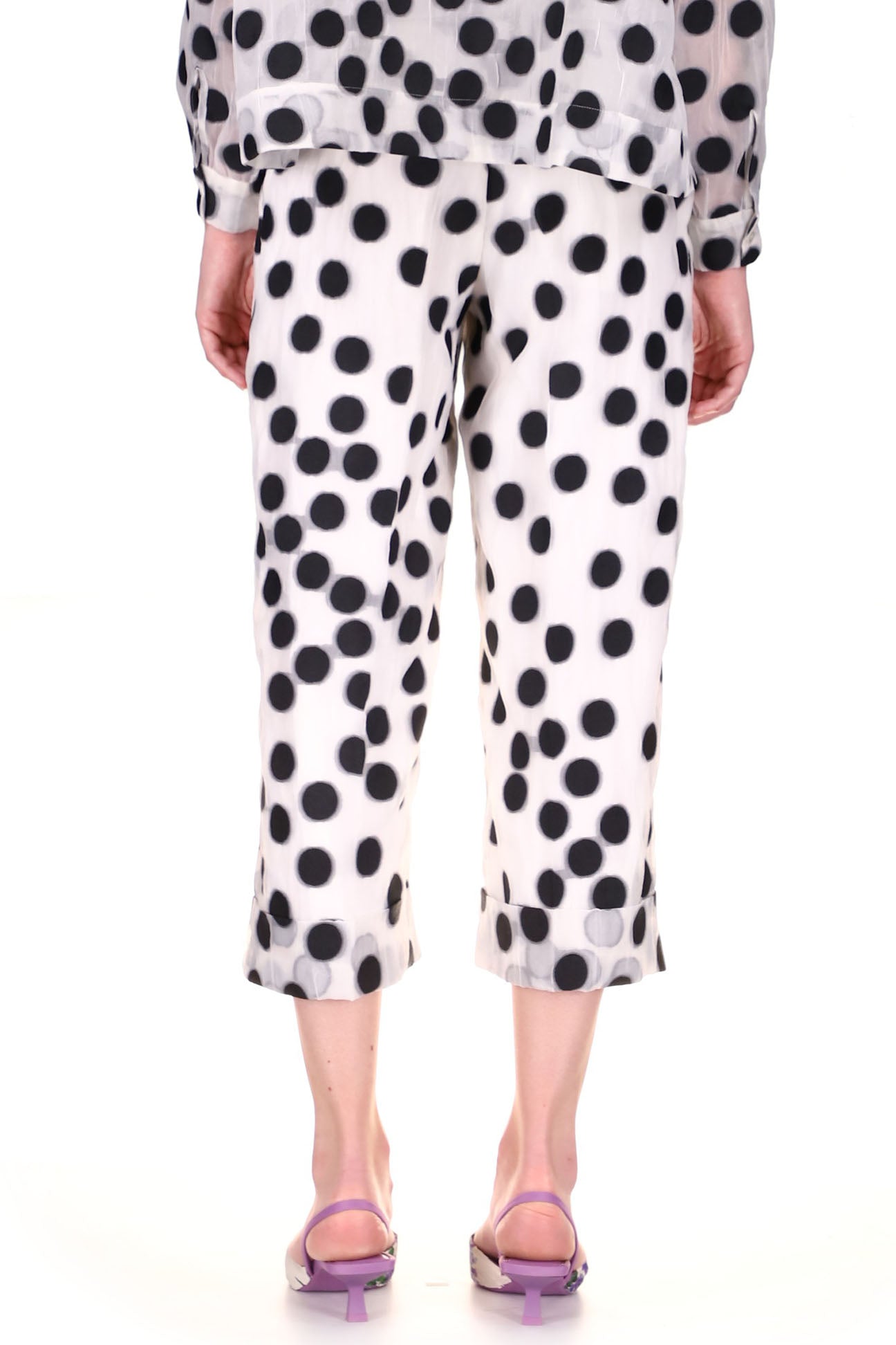 'PEGGY DOTS' CROPPED PLEATED PANTS - PANTS - Libertine