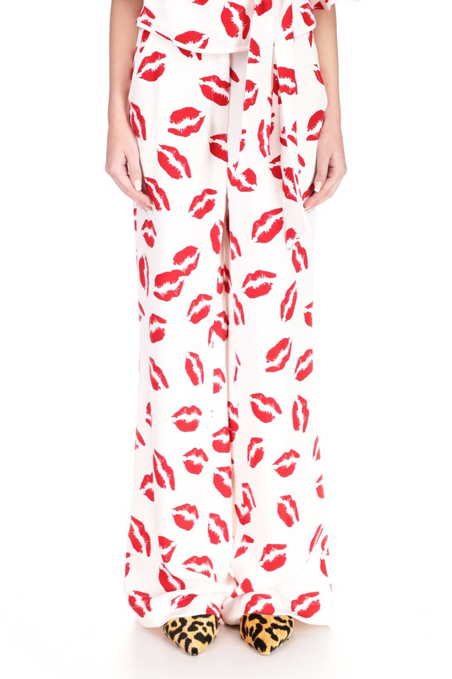 'BISOU' PRINT WIDE LEG PANTS - PANTS - Libertine