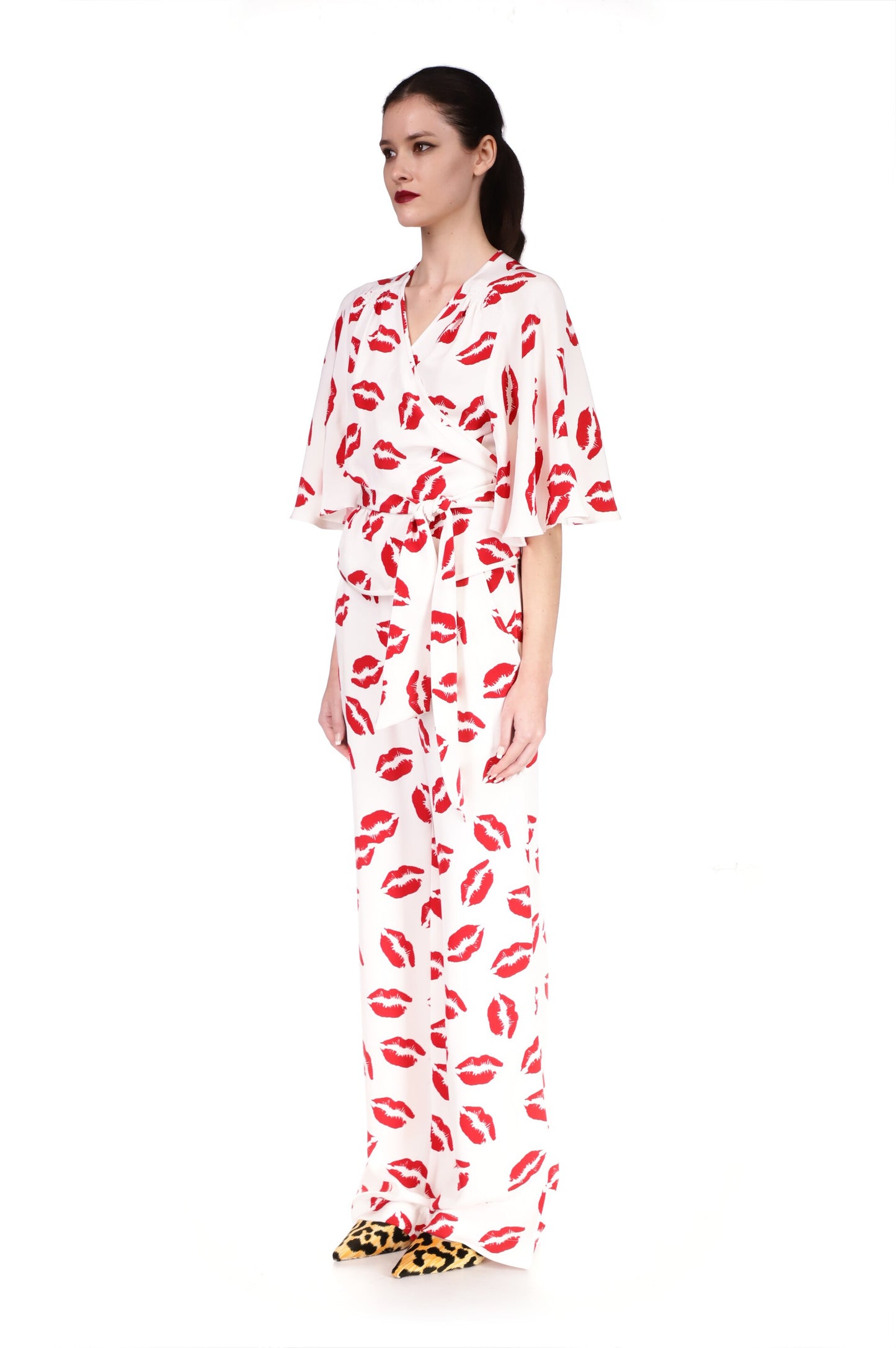 'BISOU' PRINT WIDE LEG PANTS - PANTS - Libertine